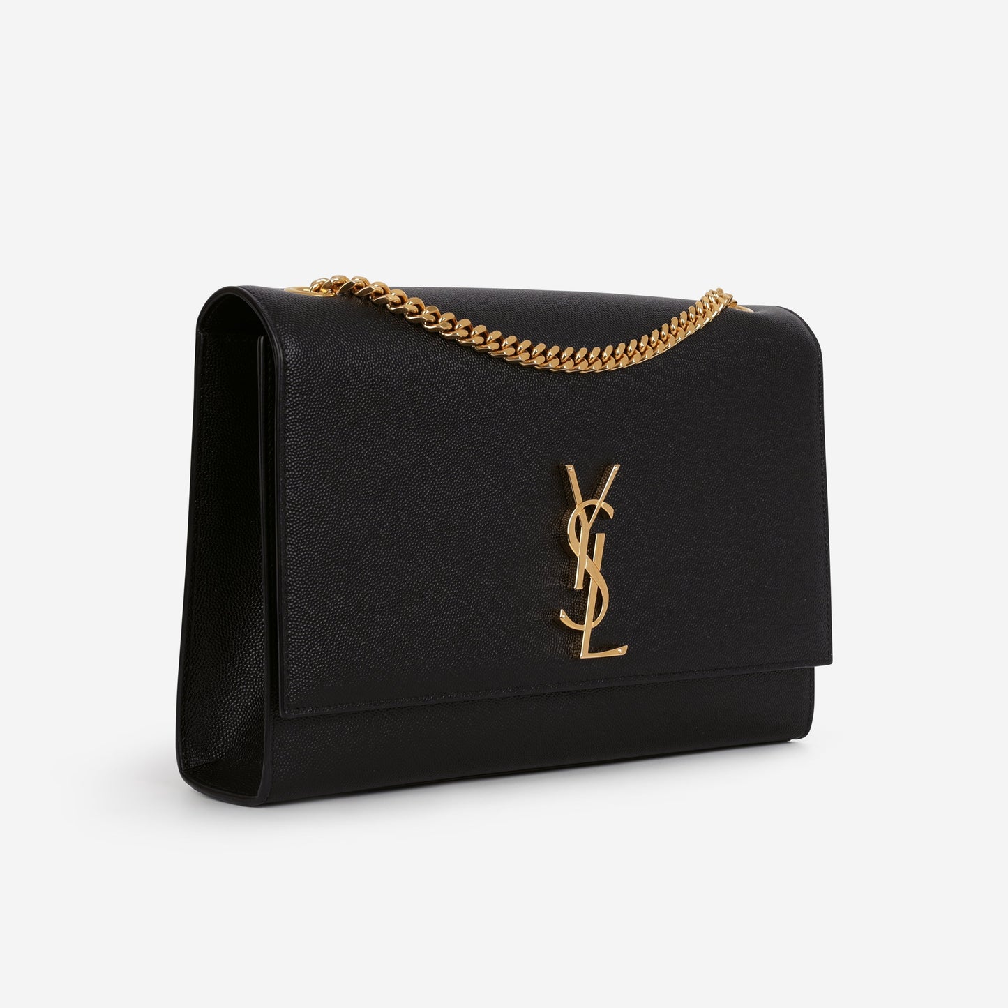 Saint Laurent Large Kate - Black Grained Calfskin | Gold Hardware