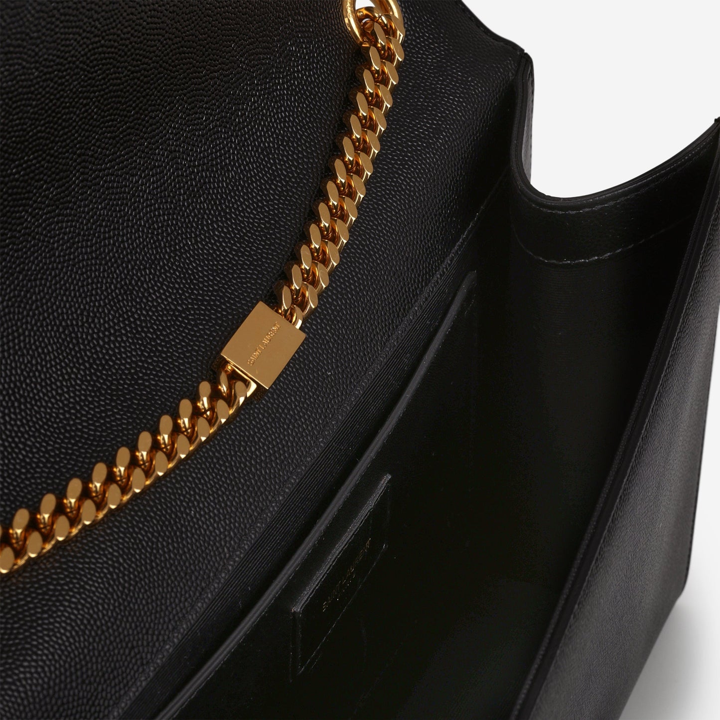 Saint Laurent Large Kate - Black Grained Calfskin | Gold Hardware