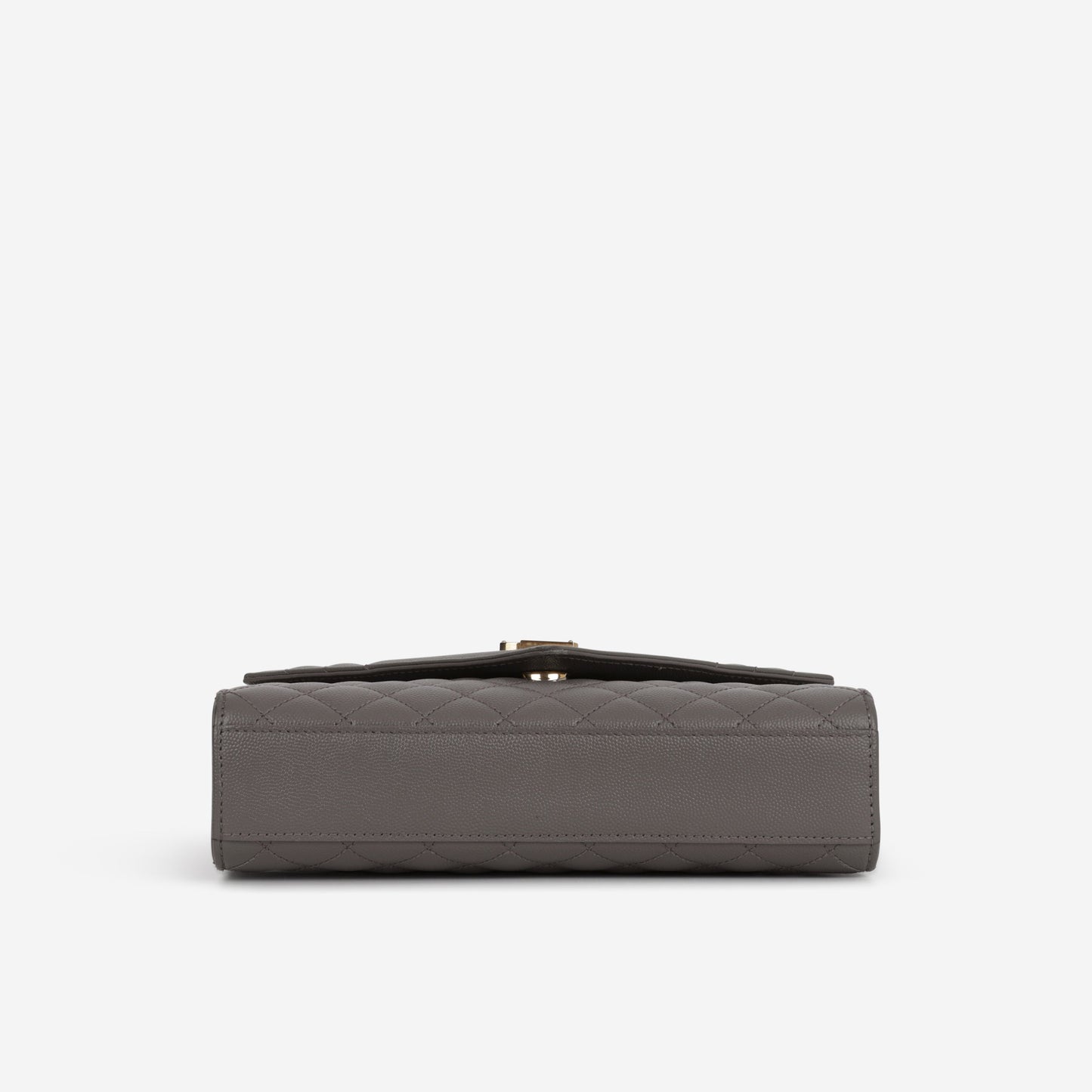 Saint Laurent Medium Envelope - Grey Grained | Gold Hardware