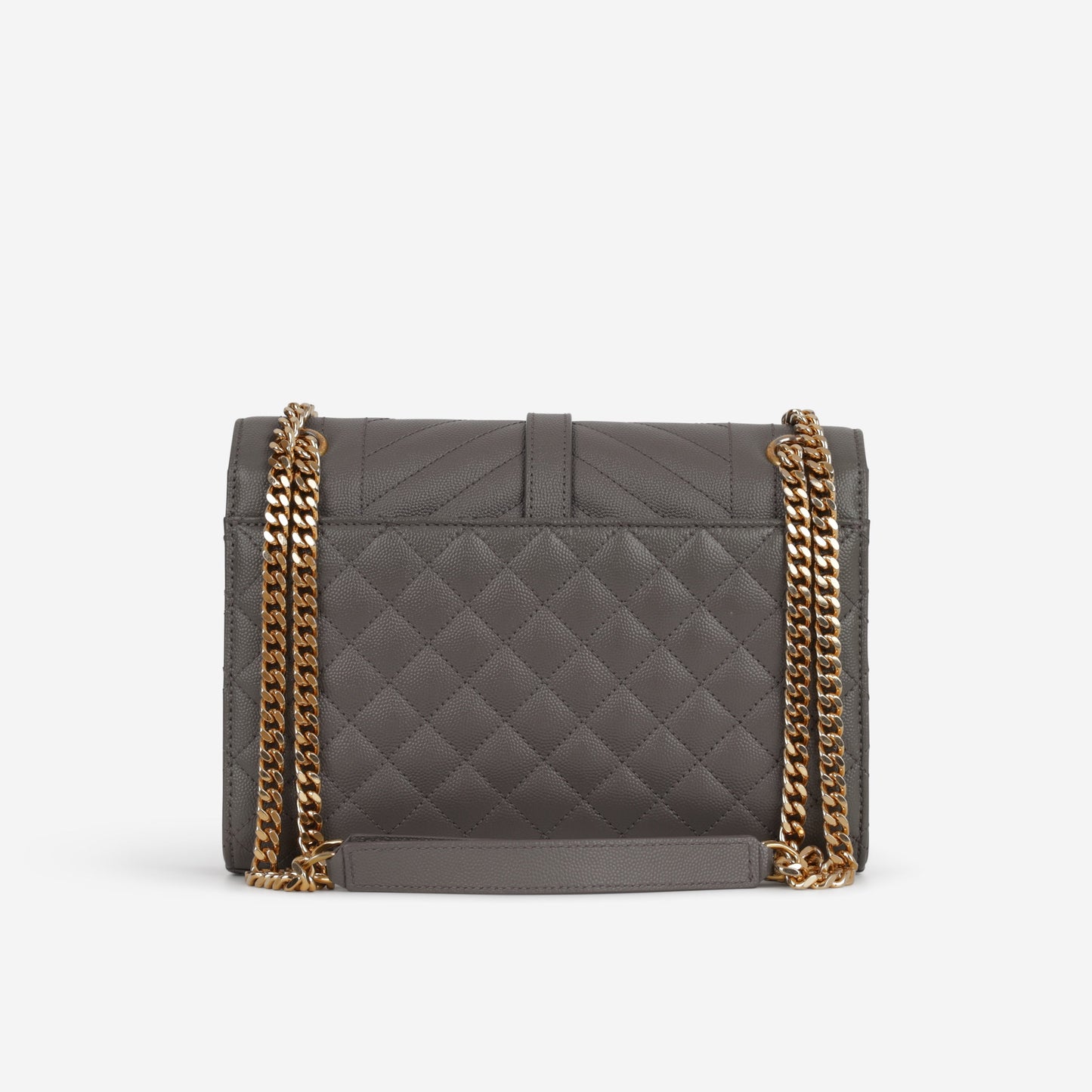 Saint Laurent Medium Envelope - Grey Grained | Gold Hardware