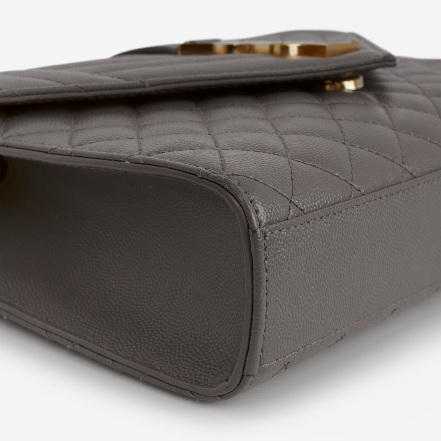 Saint Laurent Medium Envelope - Grey Grained | Gold Hardware