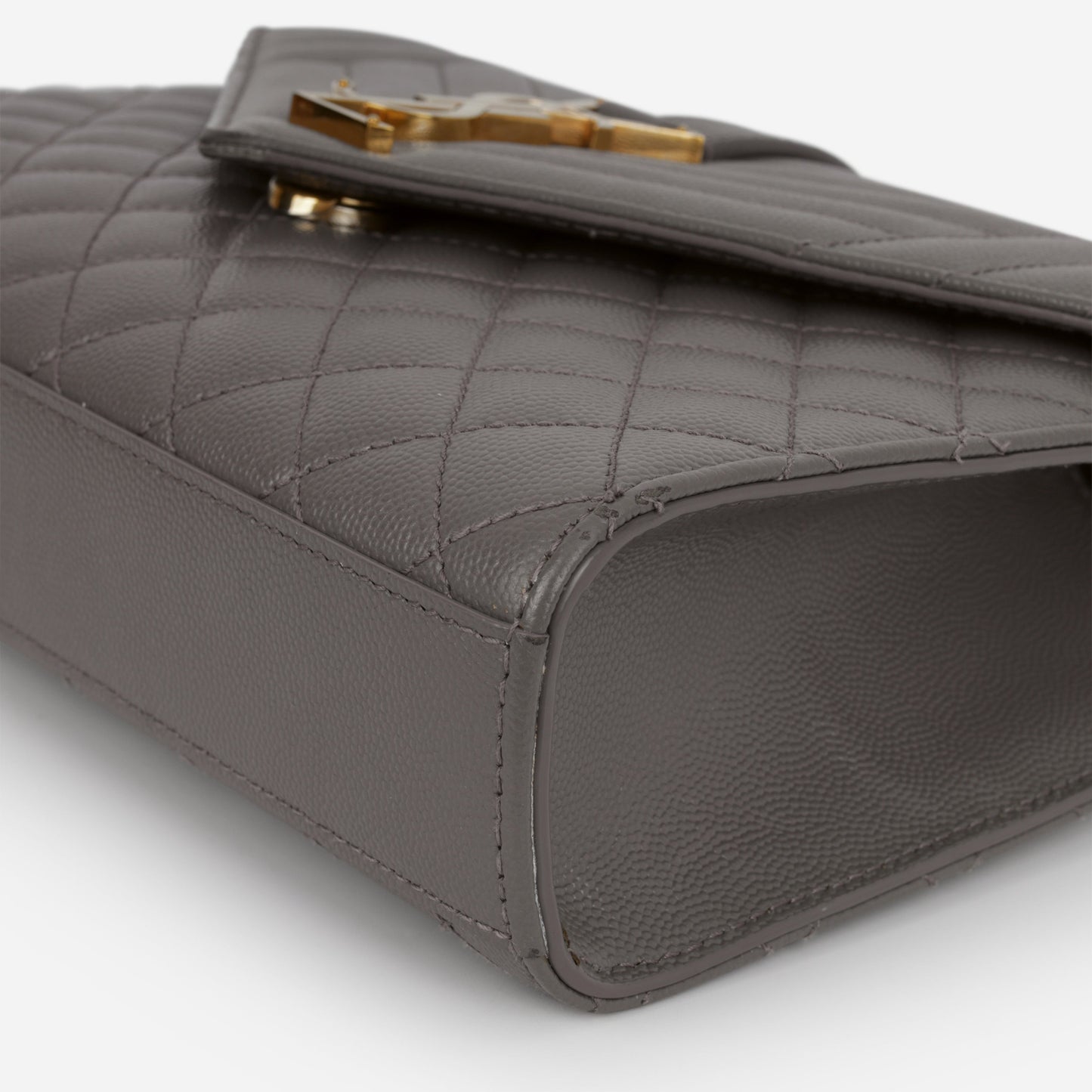 Saint Laurent Medium Envelope - Grey Grained | Gold Hardware