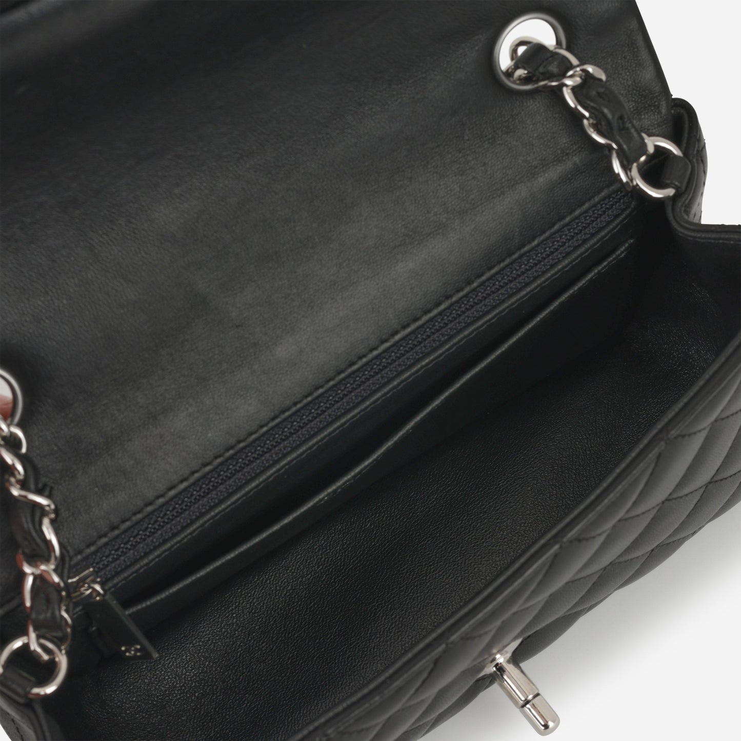 Chanel Mini Rectangular - Black Lambskin | Silver Hardware