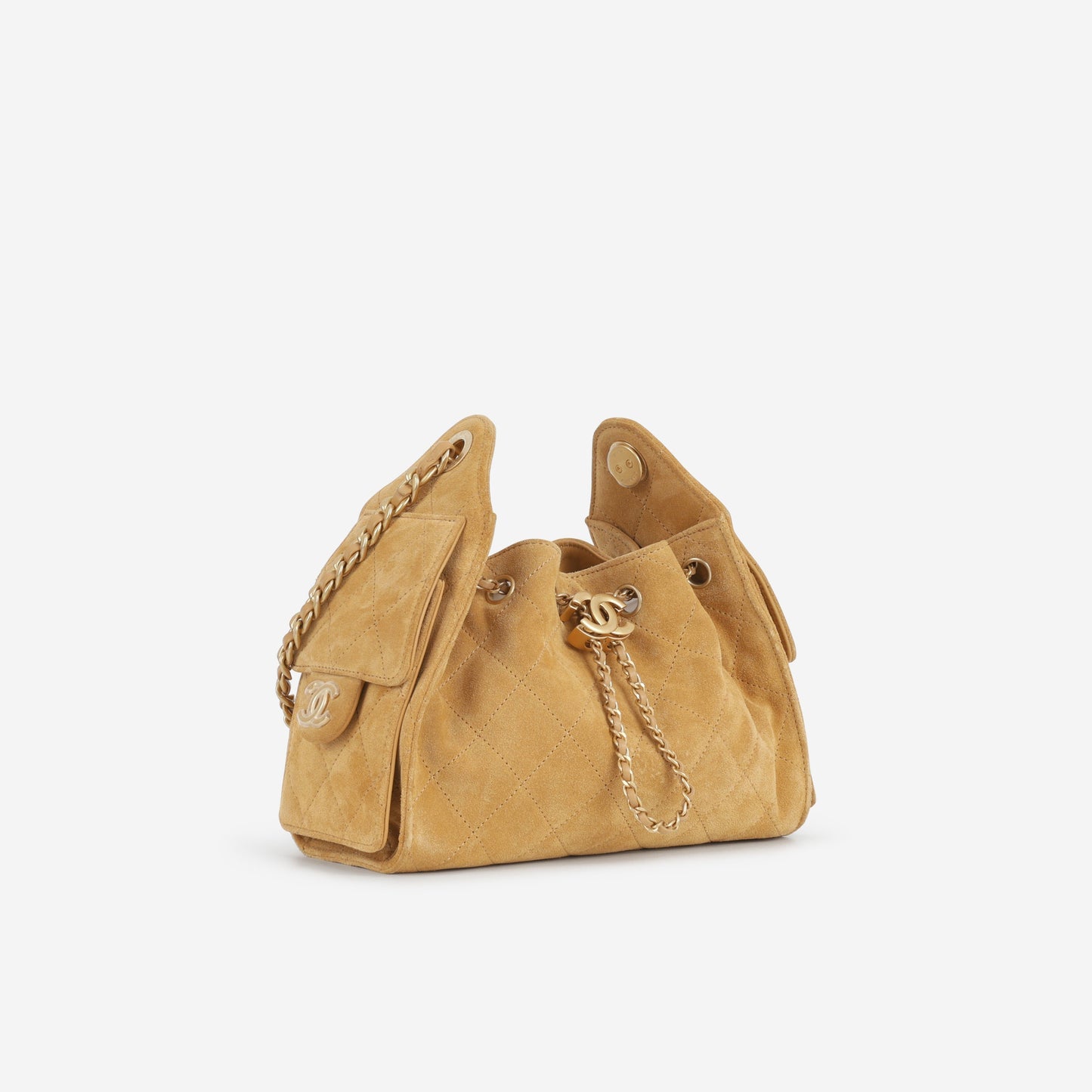 Chanel Mini 25 Hobo - Mustard Yellow Suede | Gold Hardware