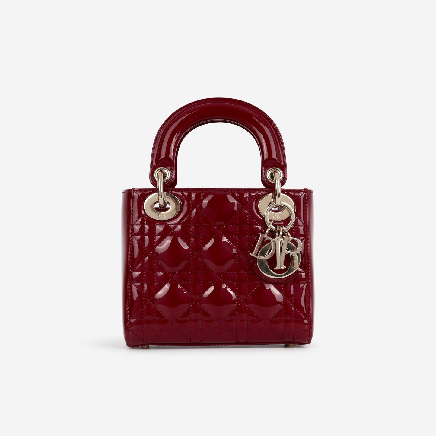 Dior Mini Lady Dior - Cherry Red Patent | Champagne Gold Hardware