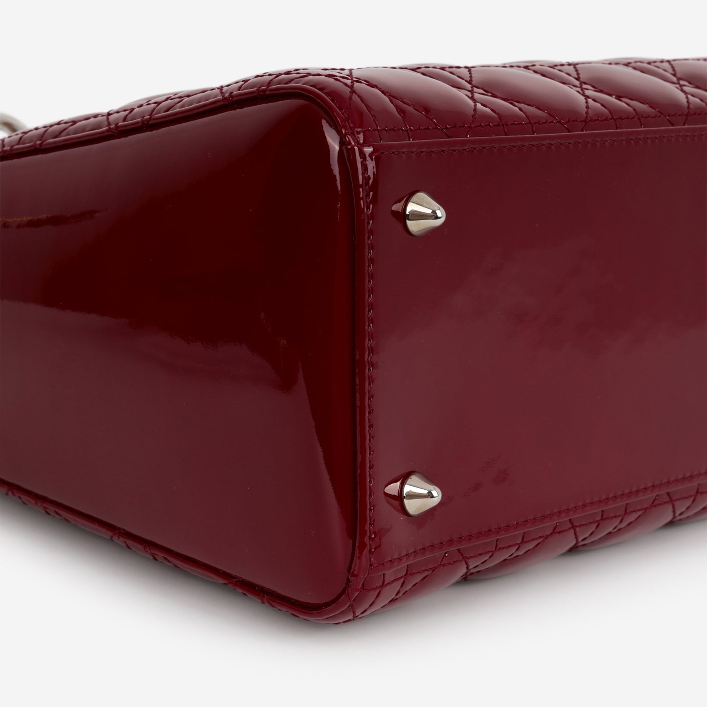 Dior Medium Lady Dior - Cherry Red Patent | Silver Hardware