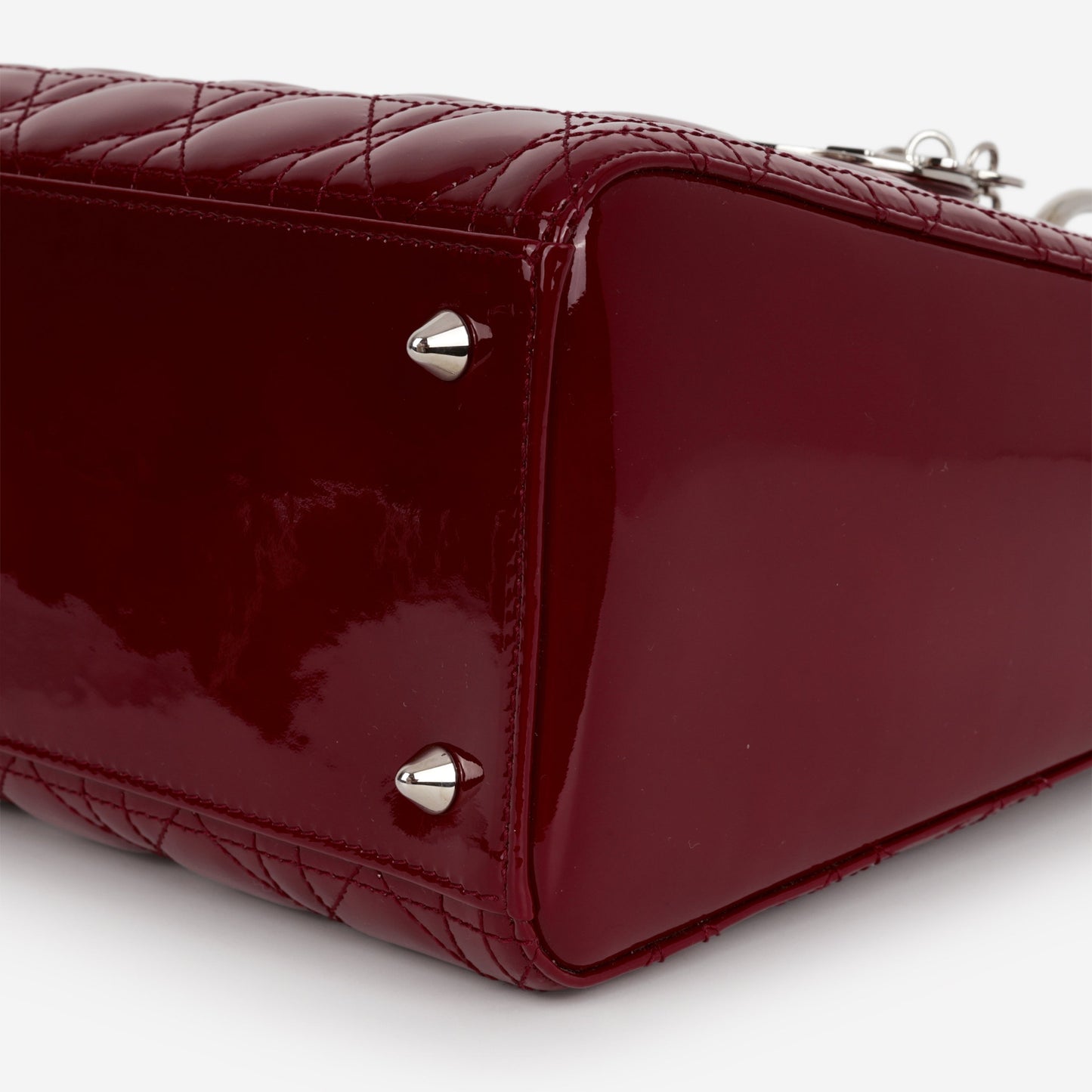 Dior Medium Lady Dior - Cherry Red Patent | Silver Hardware