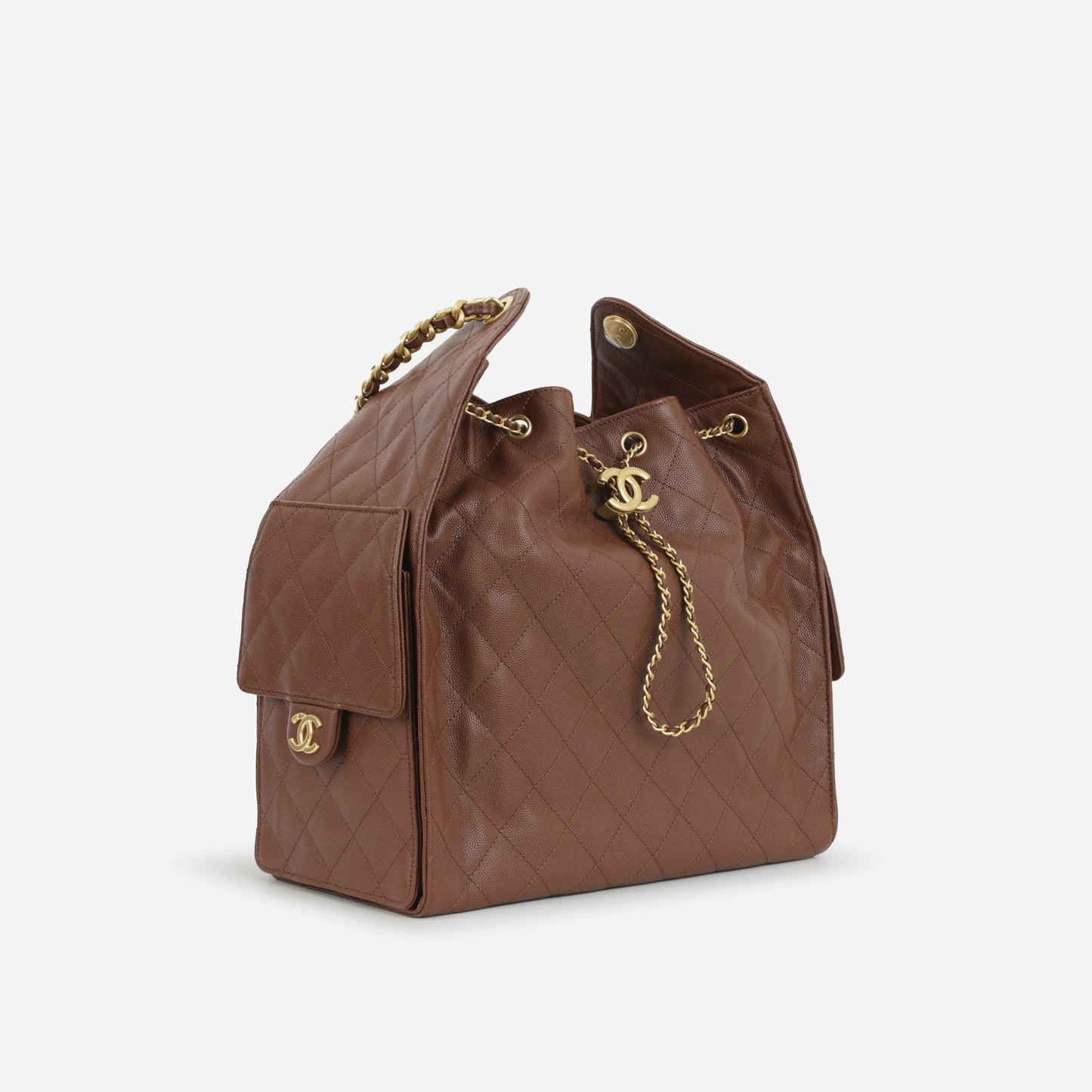 Chanel Medium 25 Hobo Bag - Brown Caviar | Aged Gold Hardware