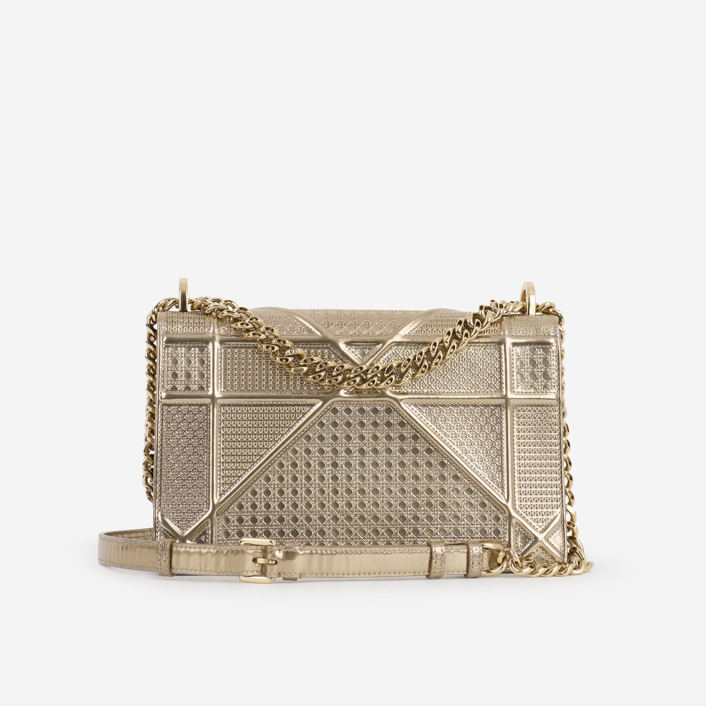 Dior Medium Diorama - Gold Metallic Micro Cannage | Champagne Gold Hardware