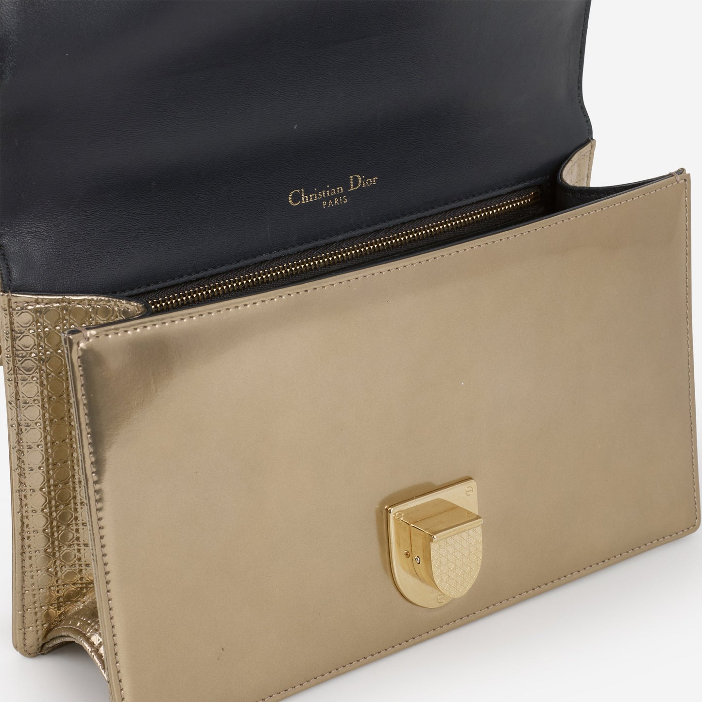 Dior Medium Diorama - Gold Metallic Micro Cannage | Champagne Gold Hardware
