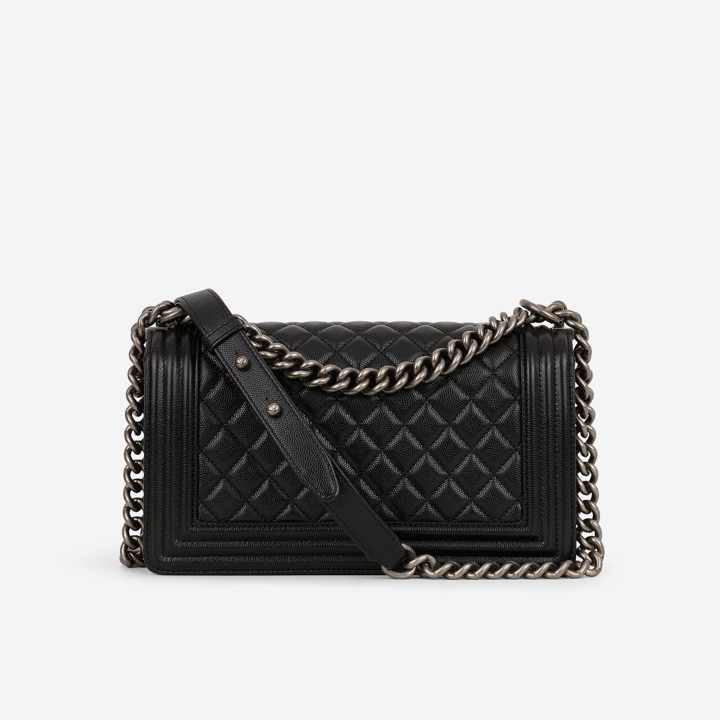 Chanel Old Medium Boy Bag - Black Caviar | Ruthenium Hardware