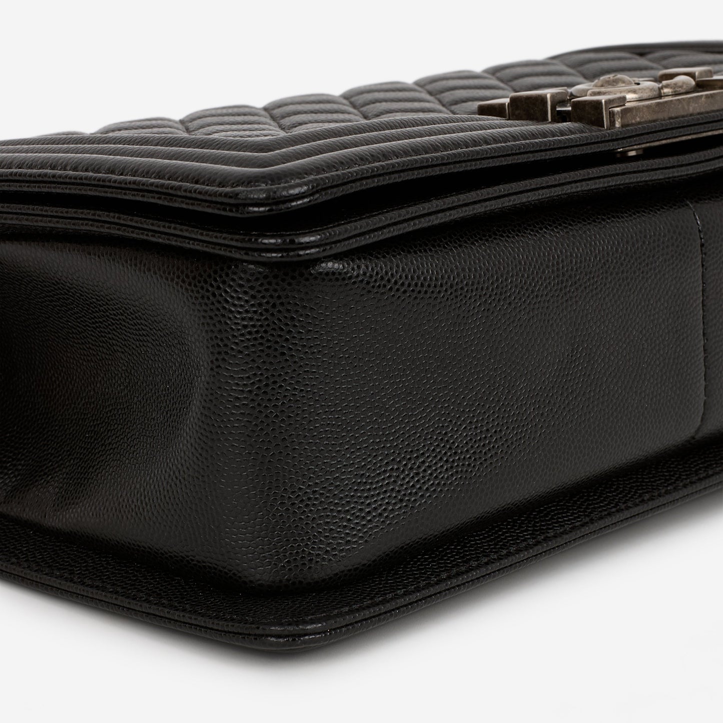 Chanel Old Medium Boy Bag - Black Caviar | Ruthenium Hardware