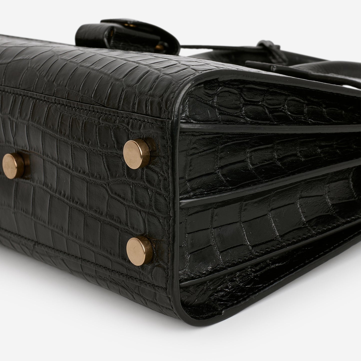 Saint Laurent Nano Sac De Jour - Black Croc Embossed | Gold Hardware
