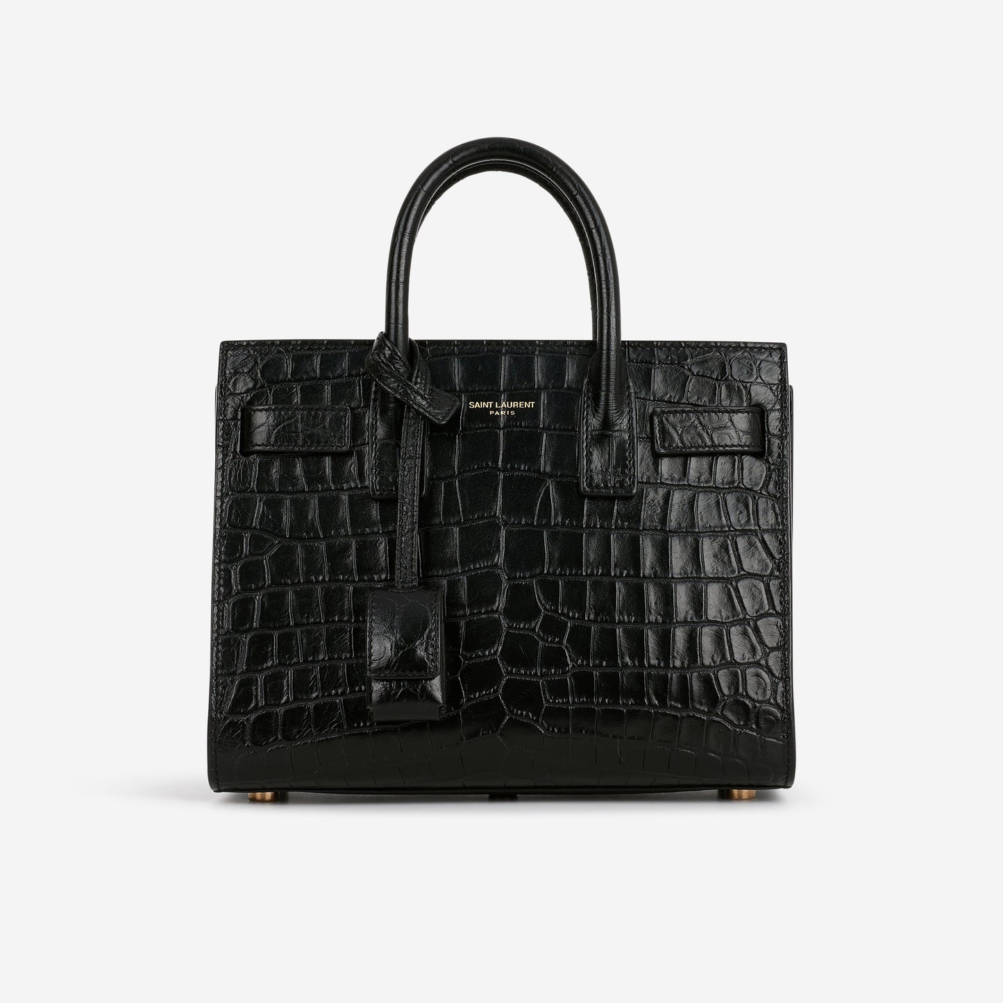Saint Laurent Nano Sac De Jour - Black Croc Embossed | Gold Hardware
