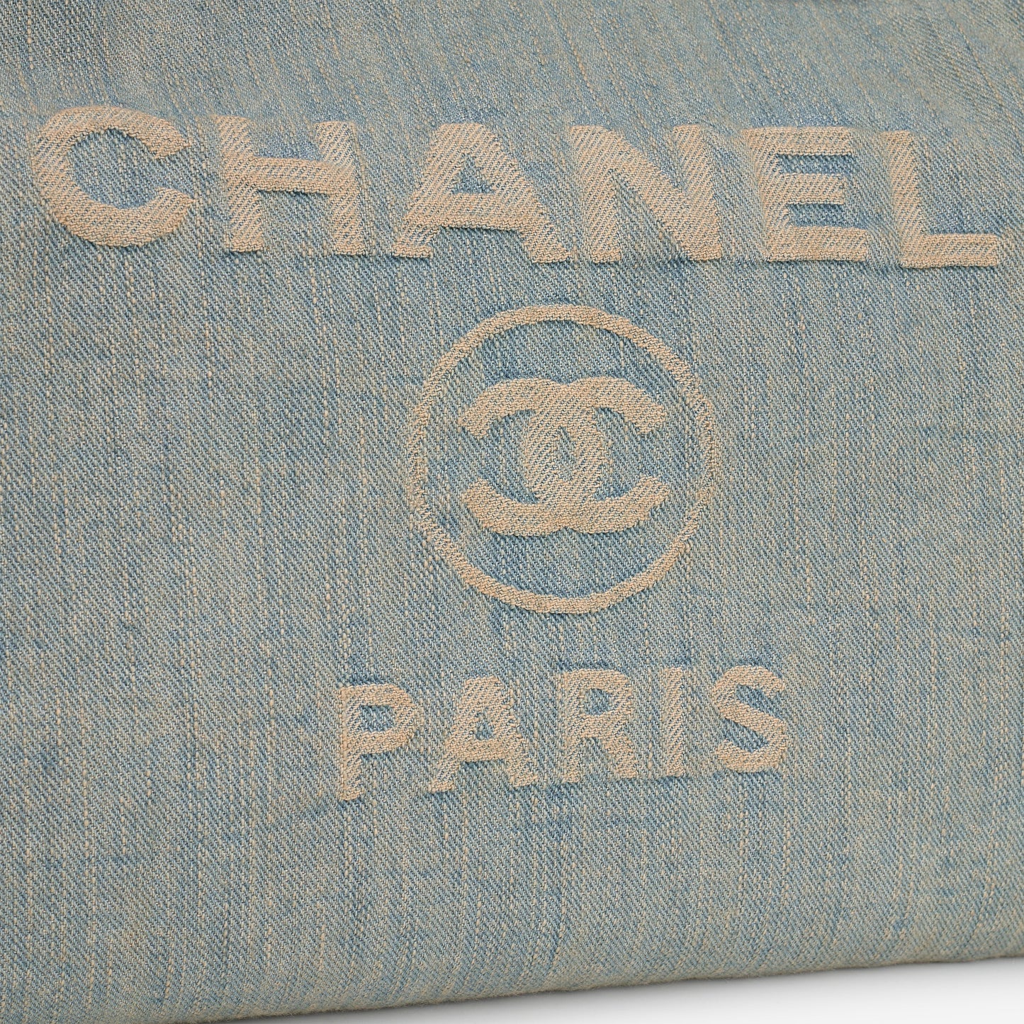 Chanel Large Deauville - Light Washed Denim | Brushed Silver Hardware