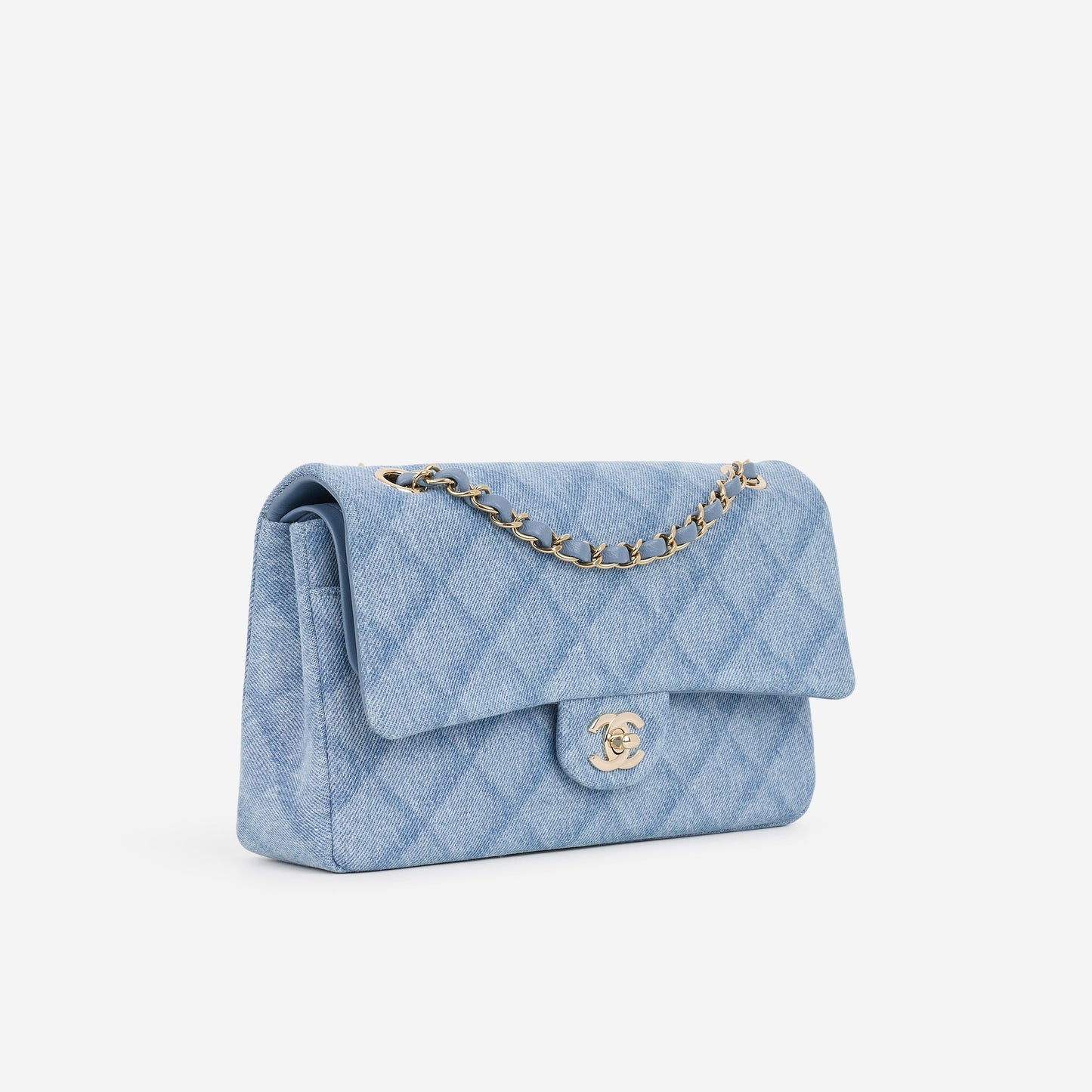 Chanel Medium Classic Flap - Light Denim Tromp L'oeil | Champagne Gold Hardware