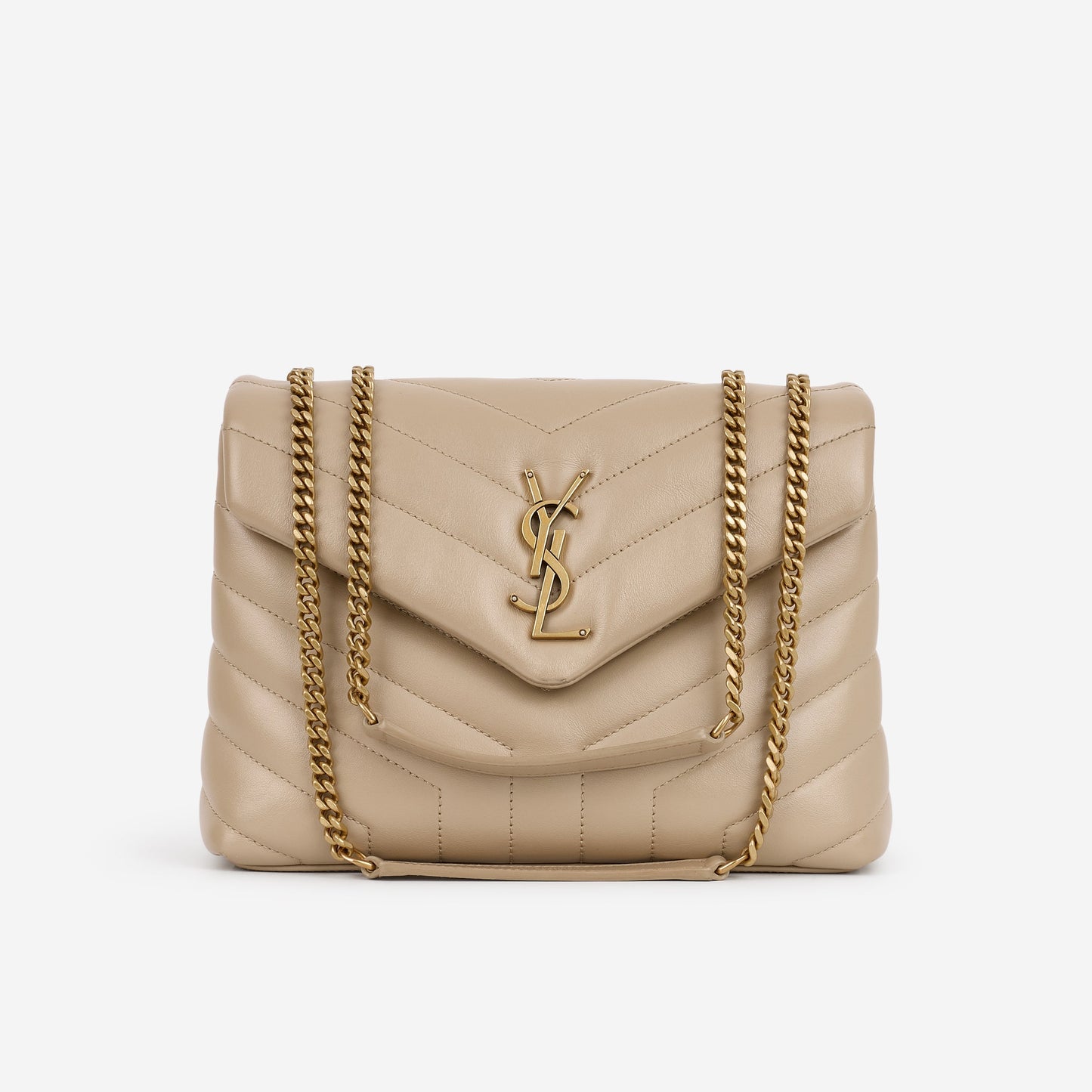 Saint Laurent Small Loulou - Beige Calfskin | Gold Hardware