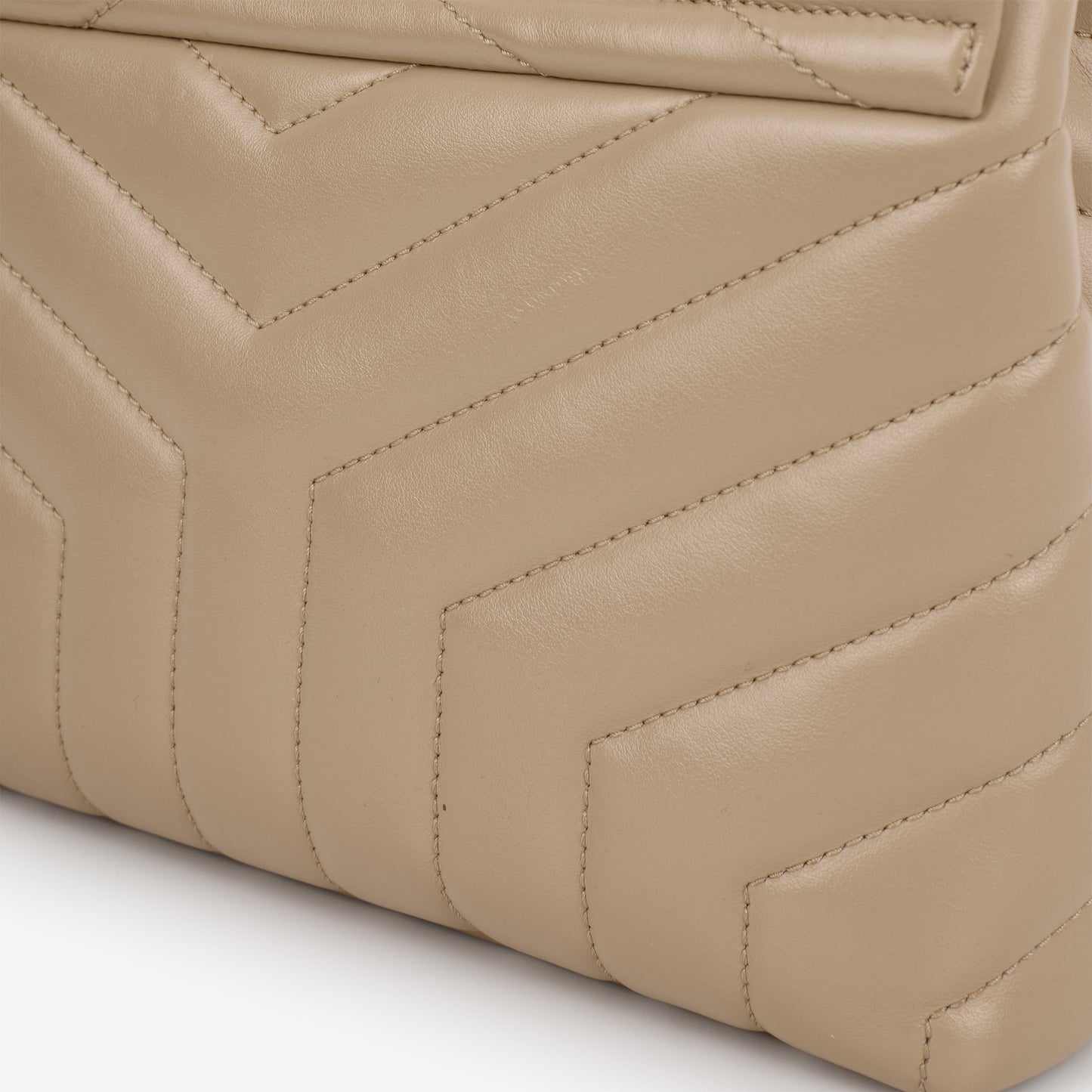 Saint Laurent Small Loulou - Beige Calfskin | Gold Hardware