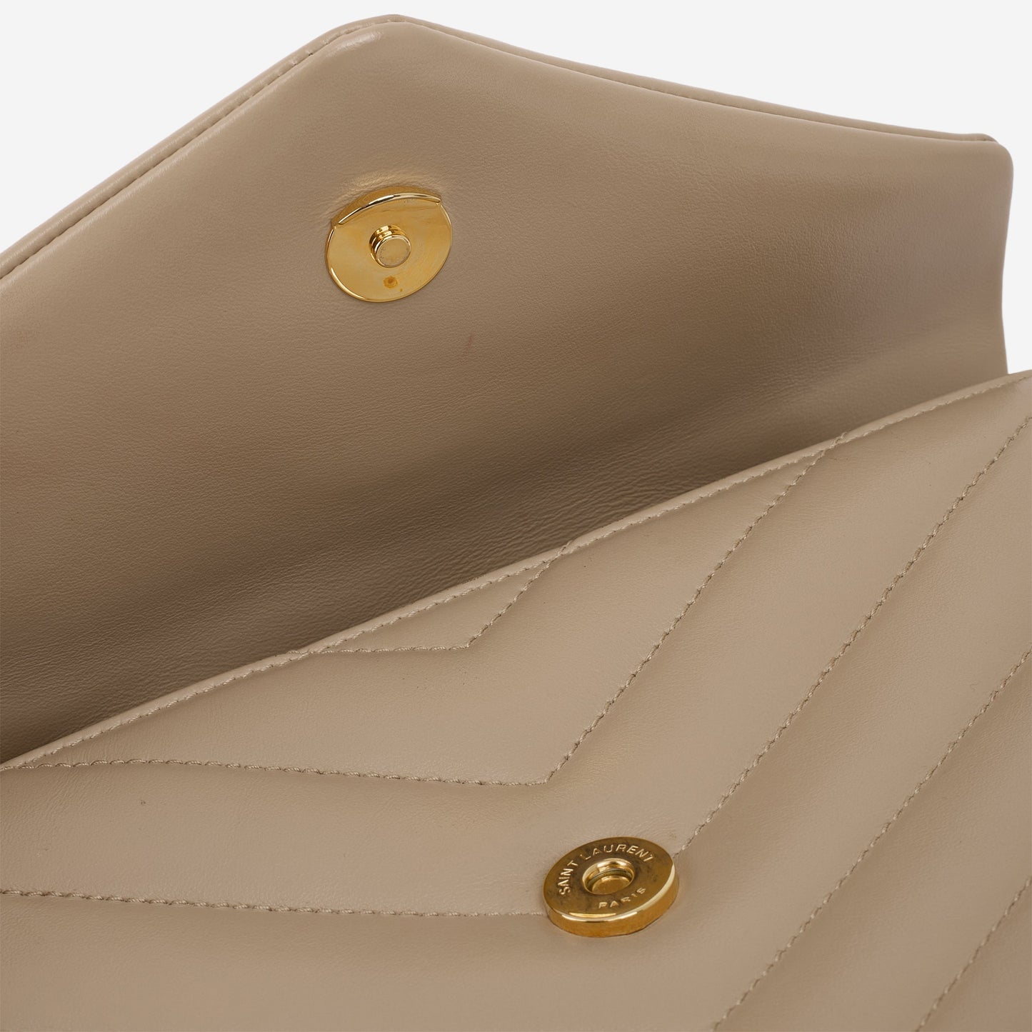 Saint Laurent Small Loulou - Beige Calfskin | Gold Hardware