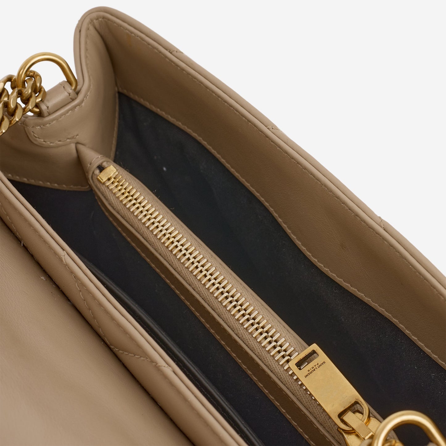 Saint Laurent Small Loulou - Beige Calfskin | Gold Hardware