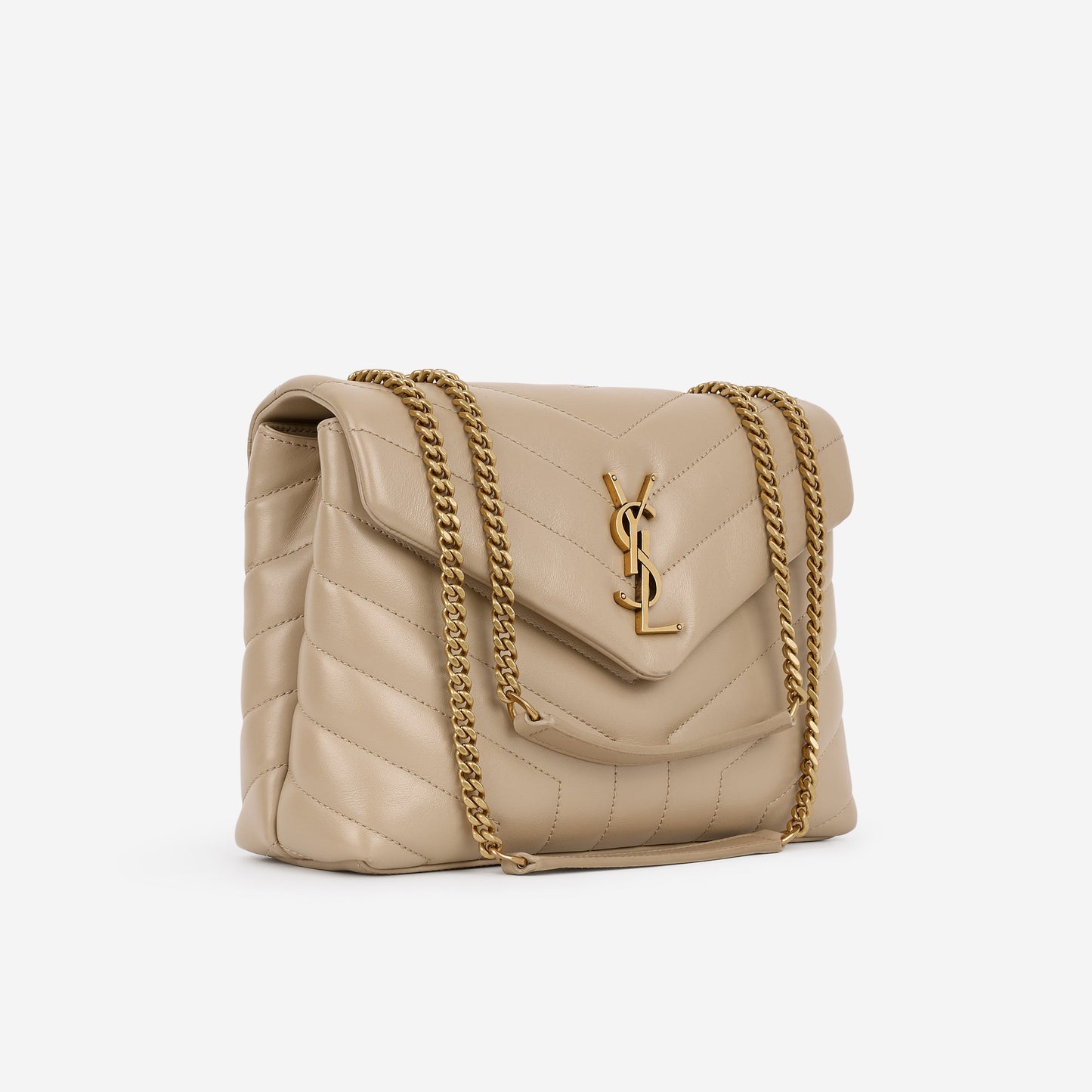 Saint Laurent Small Loulou - Beige Calfskin | Gold Hardware