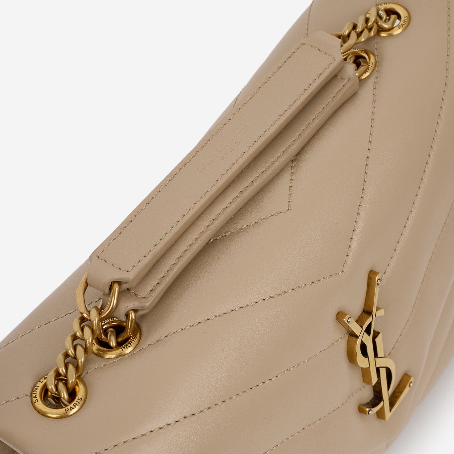 Saint Laurent Small Loulou - Beige Calfskin | Gold Hardware