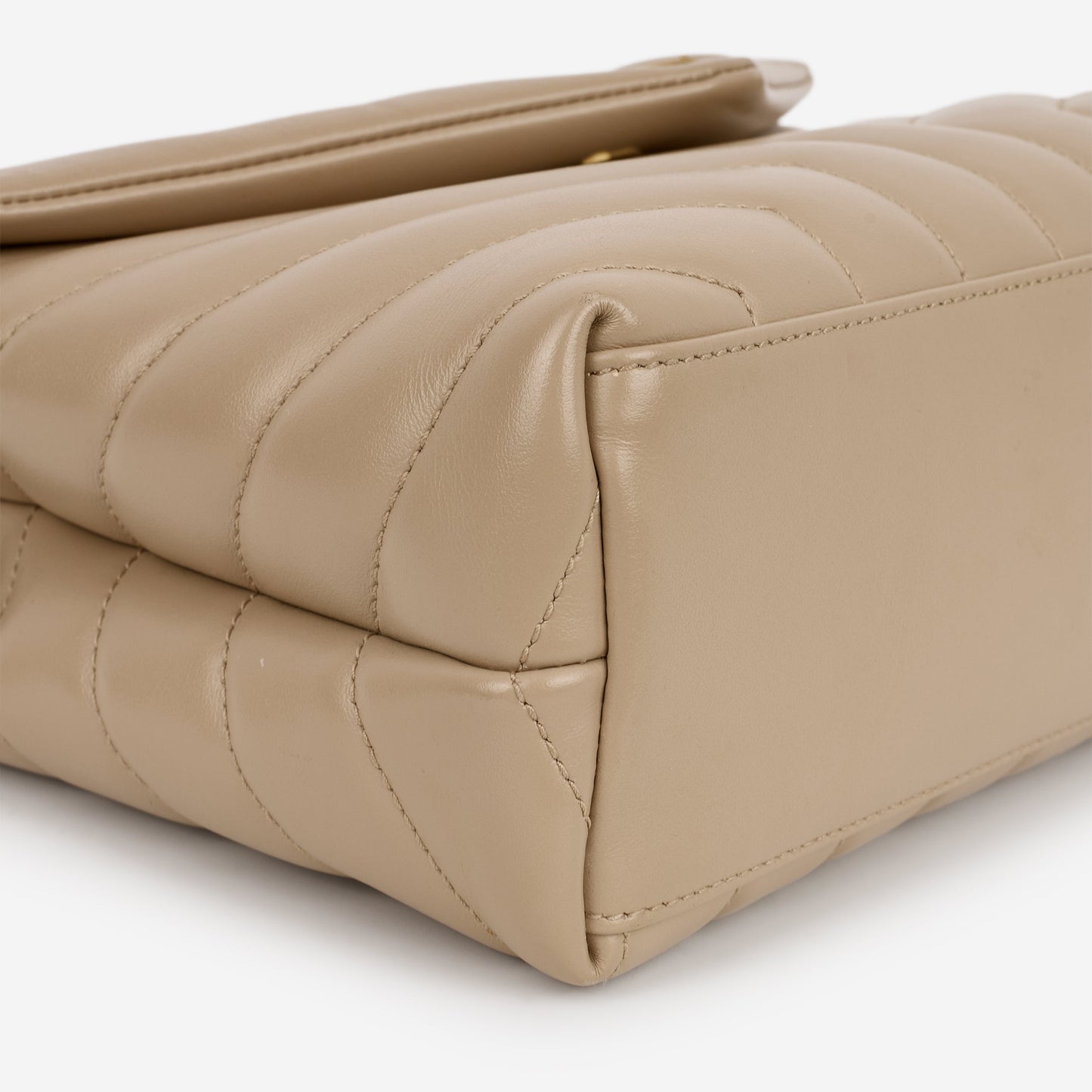 Saint Laurent Small Loulou - Beige Calfskin | Gold Hardware