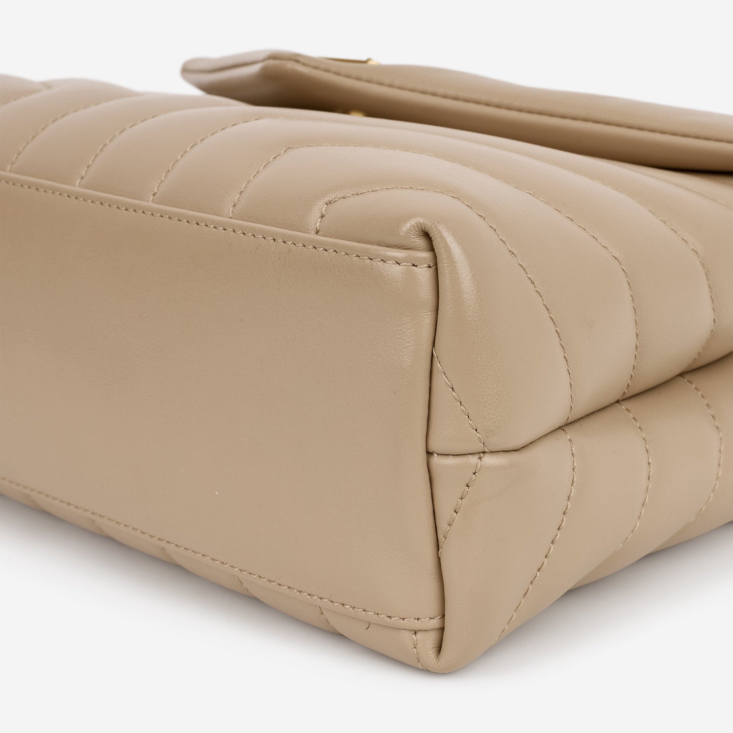 Saint Laurent Small Loulou - Beige Calfskin | Gold Hardware