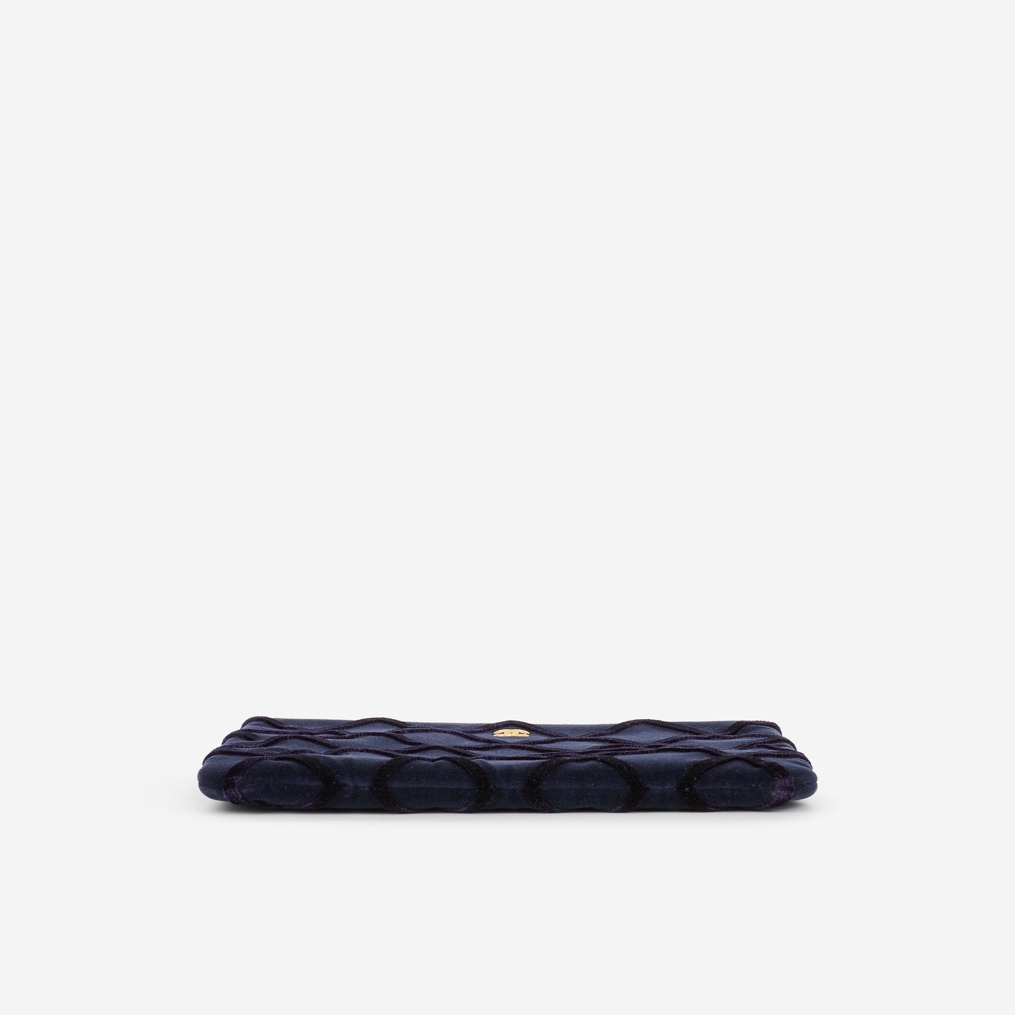 Chanel Medium O Case - Navy Black Quilted Velvet | Gold-tone Hardware