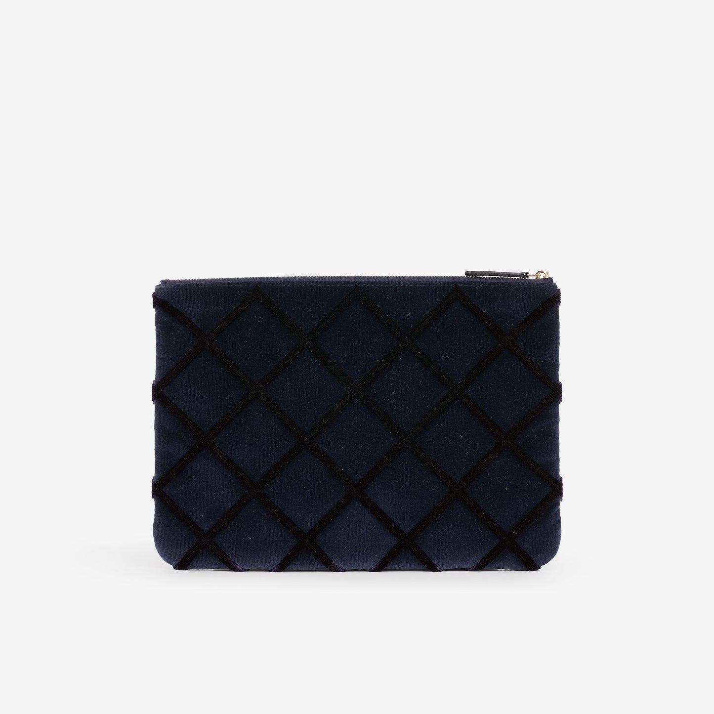 Chanel Medium O Case - Navy Black Quilted Velvet | Gold-tone Hardware