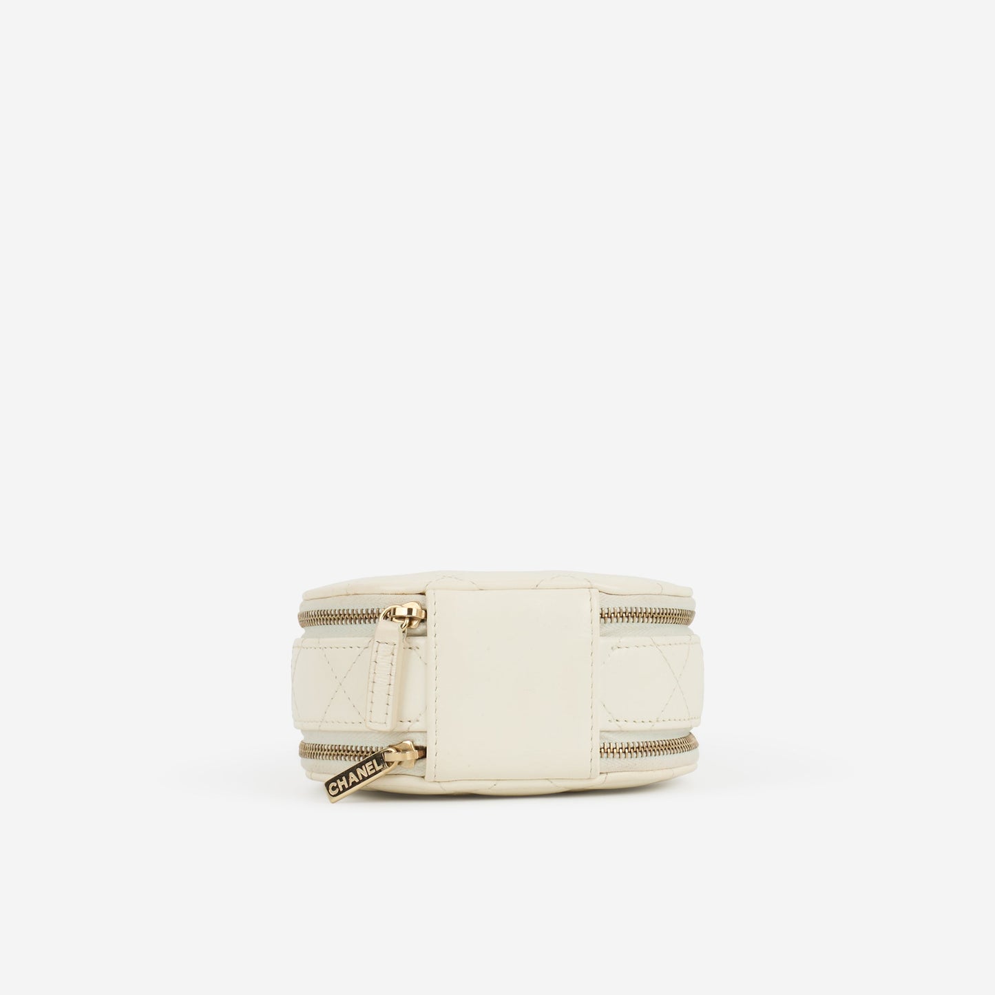 Chanel Handle with Care Vanity Case - White Patent | Champagne Gold Hardware