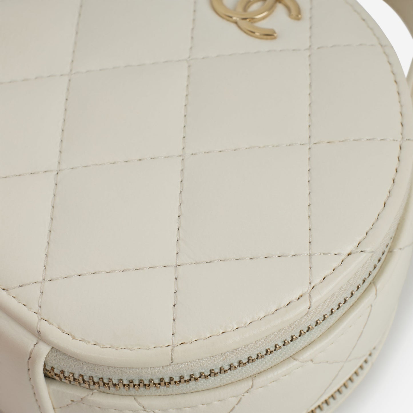 Chanel Handle with Care Vanity Case - White Patent | Champagne Gold Hardware
