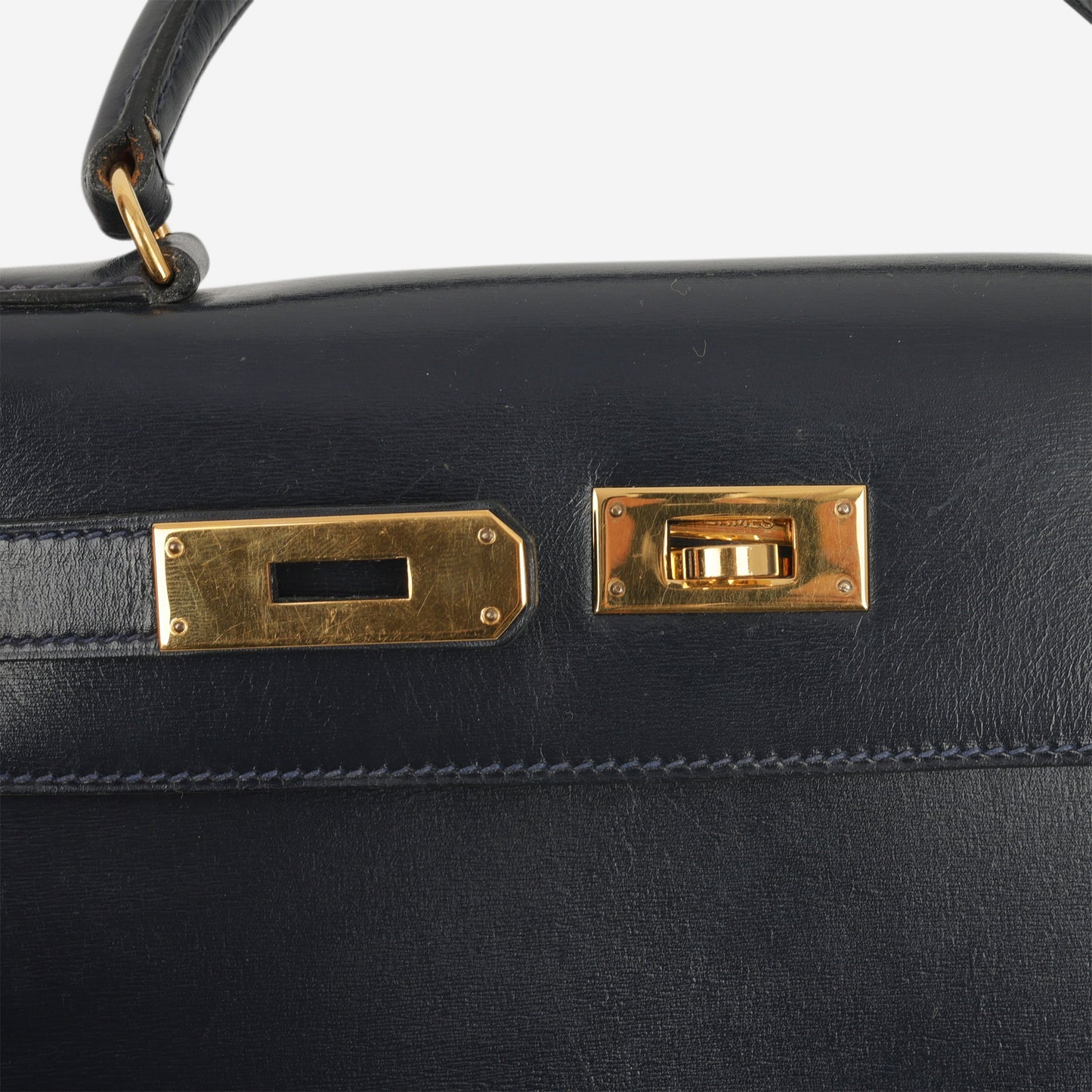 Hermès Vintage Kelly 28 - Bleu Marine Box Calf | Gold Hardware