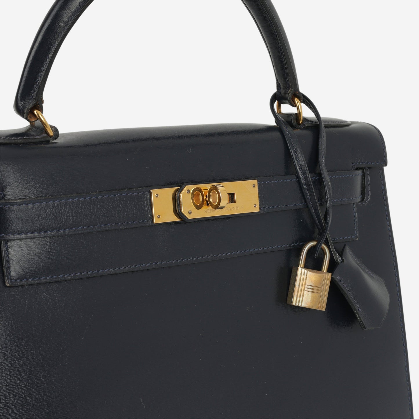 Hermès Vintage Kelly 28 - Bleu Marine Box Calf | Gold Hardware