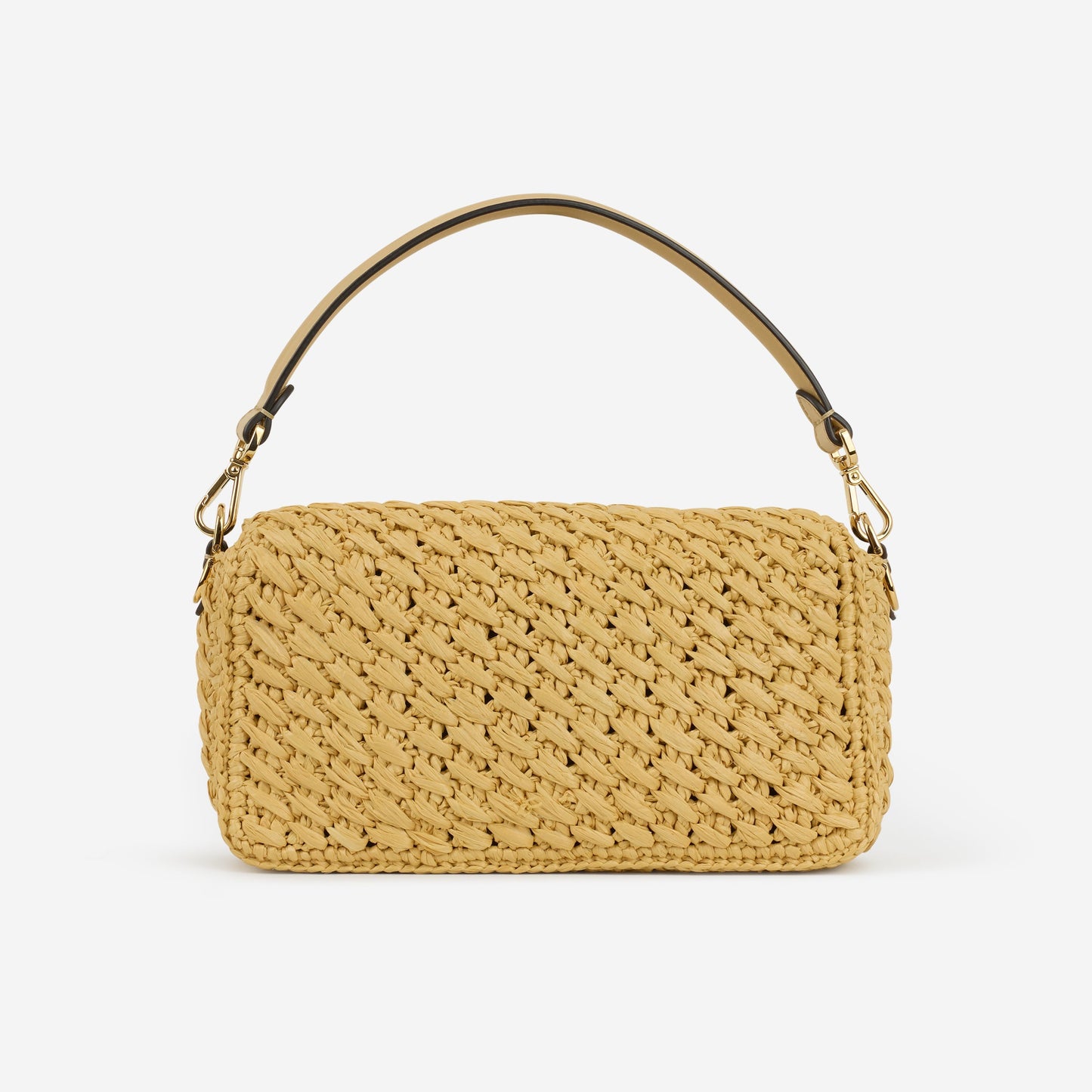 Fendi - Medium Baguette - Natural Straw Crochet | Calfskin CGHW