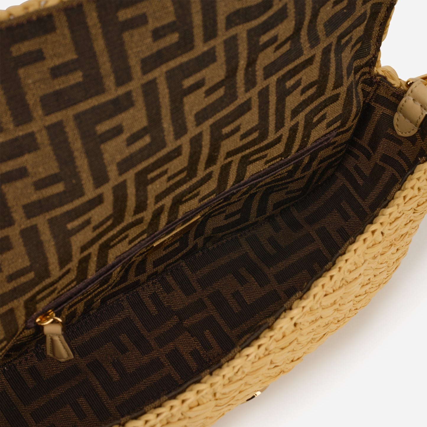 Fendi - Medium Baguette - Natural Straw Crochet | Calfskin CGHW