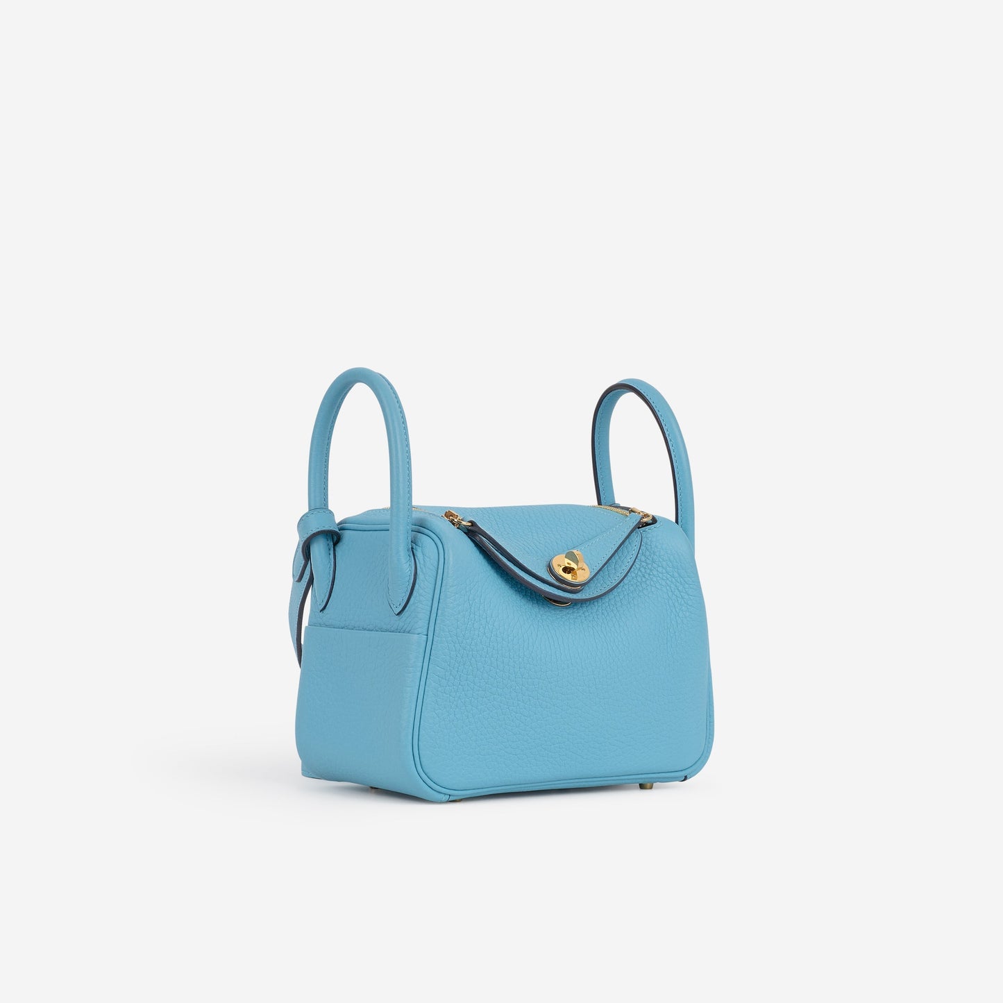 Hermès Mini Lindy - Bleu Du Nord Clemence | Gold Hardware
