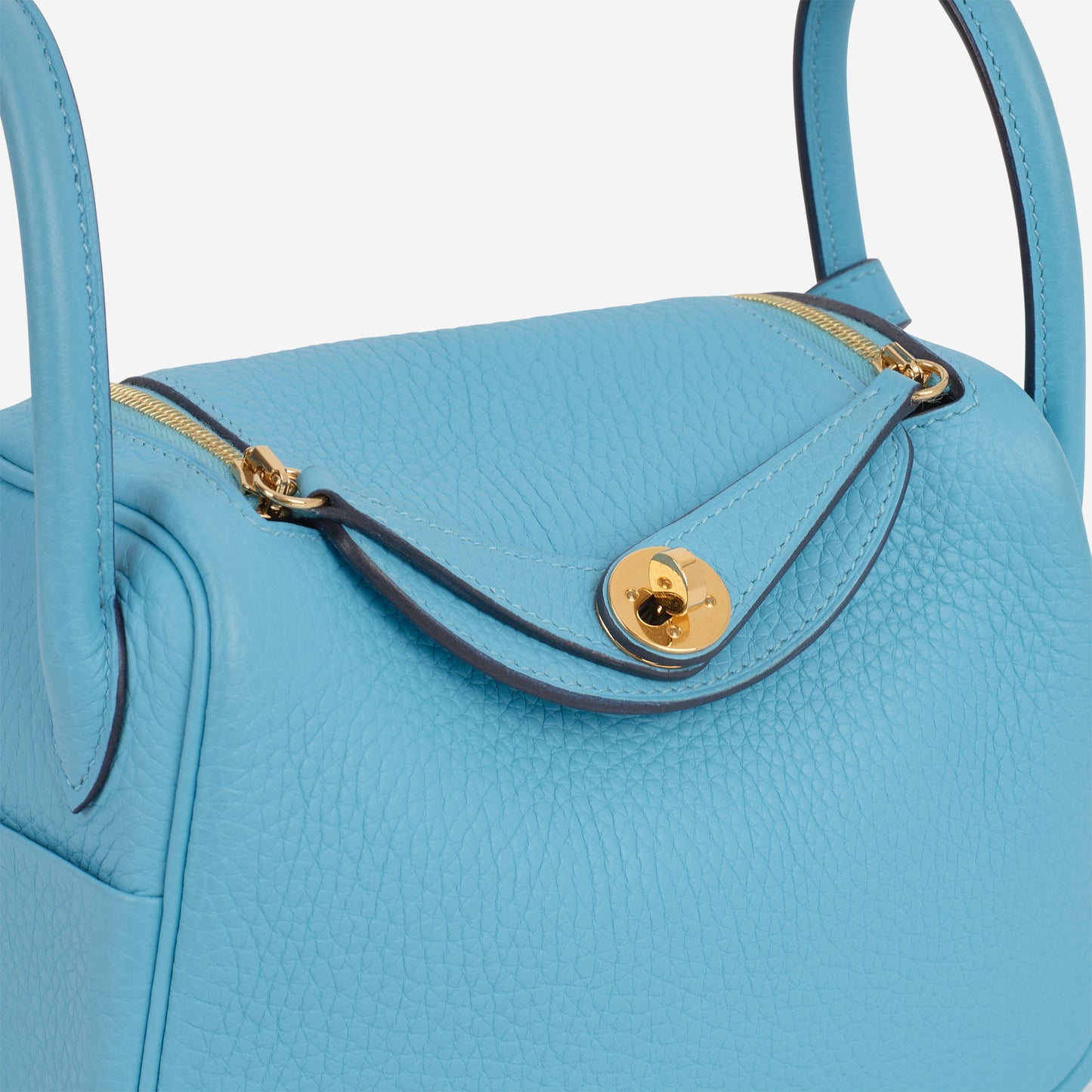 Hermès Mini Lindy - Bleu Du Nord Clemence | Gold Hardware