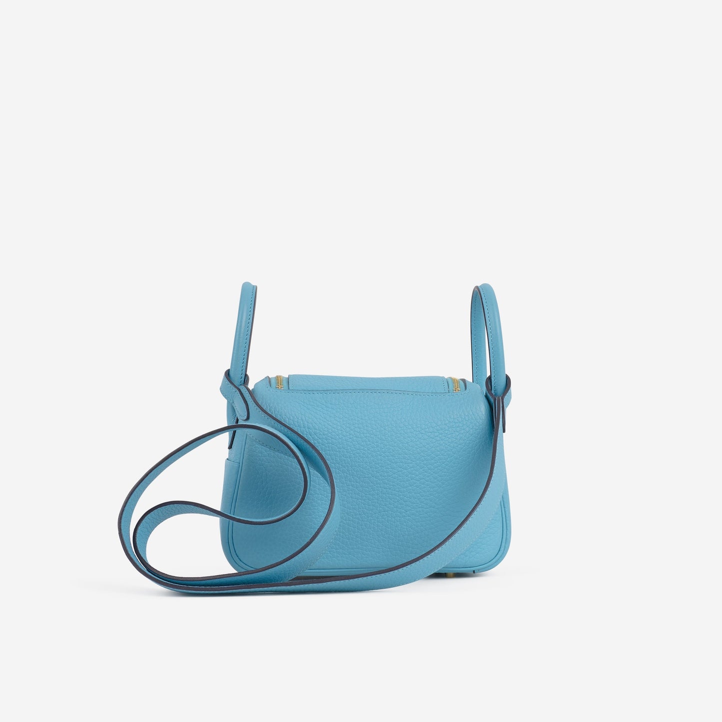 Hermès Mini Lindy - Bleu Du Nord Clemence | Gold Hardware