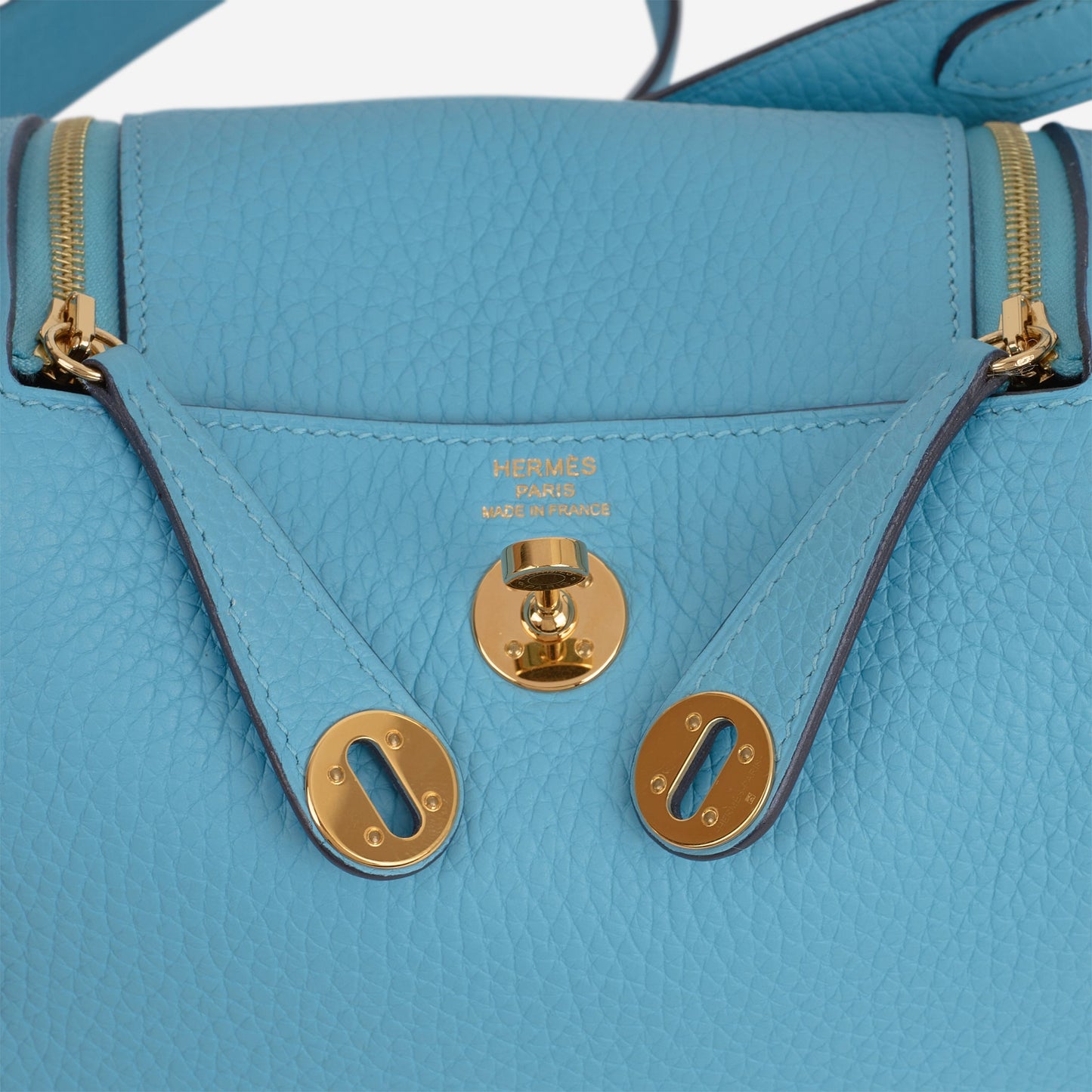 Hermès Mini Lindy - Bleu Du Nord Clemence | Gold Hardware