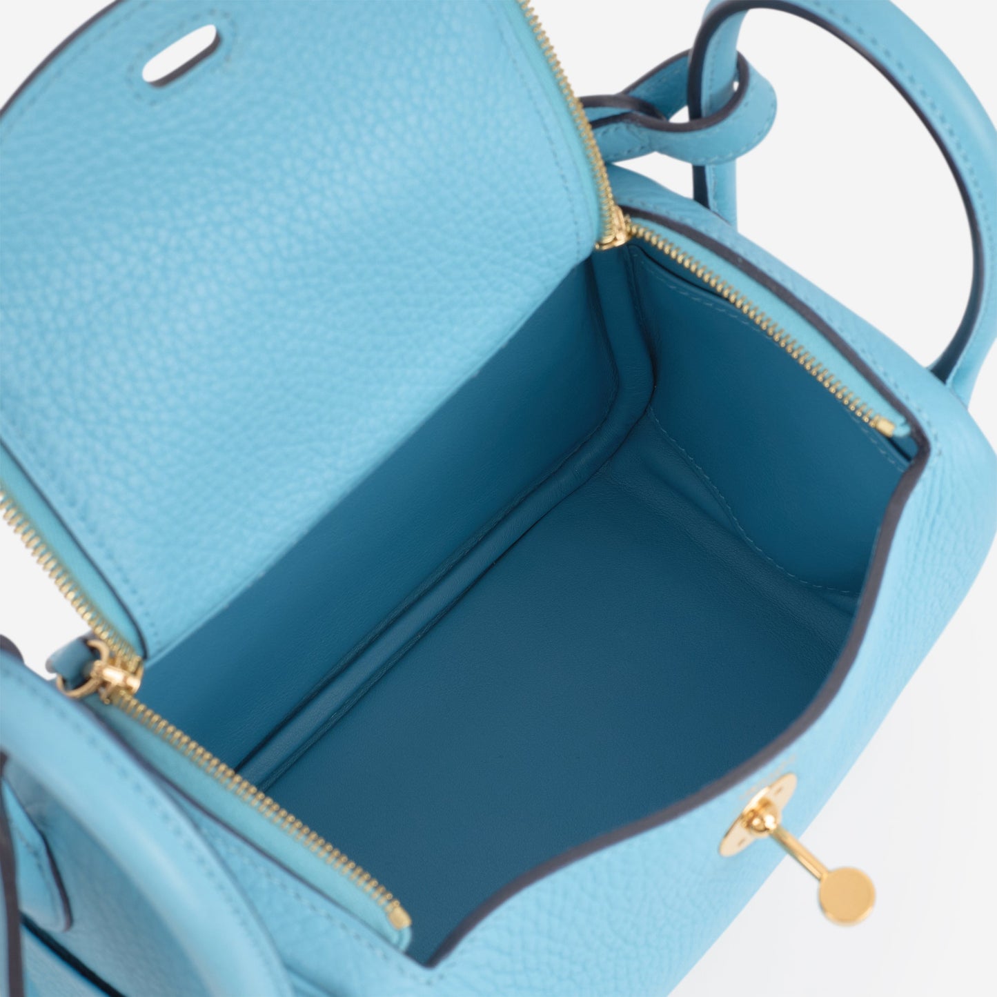 Hermès Mini Lindy - Bleu Du Nord Clemence | Gold Hardware