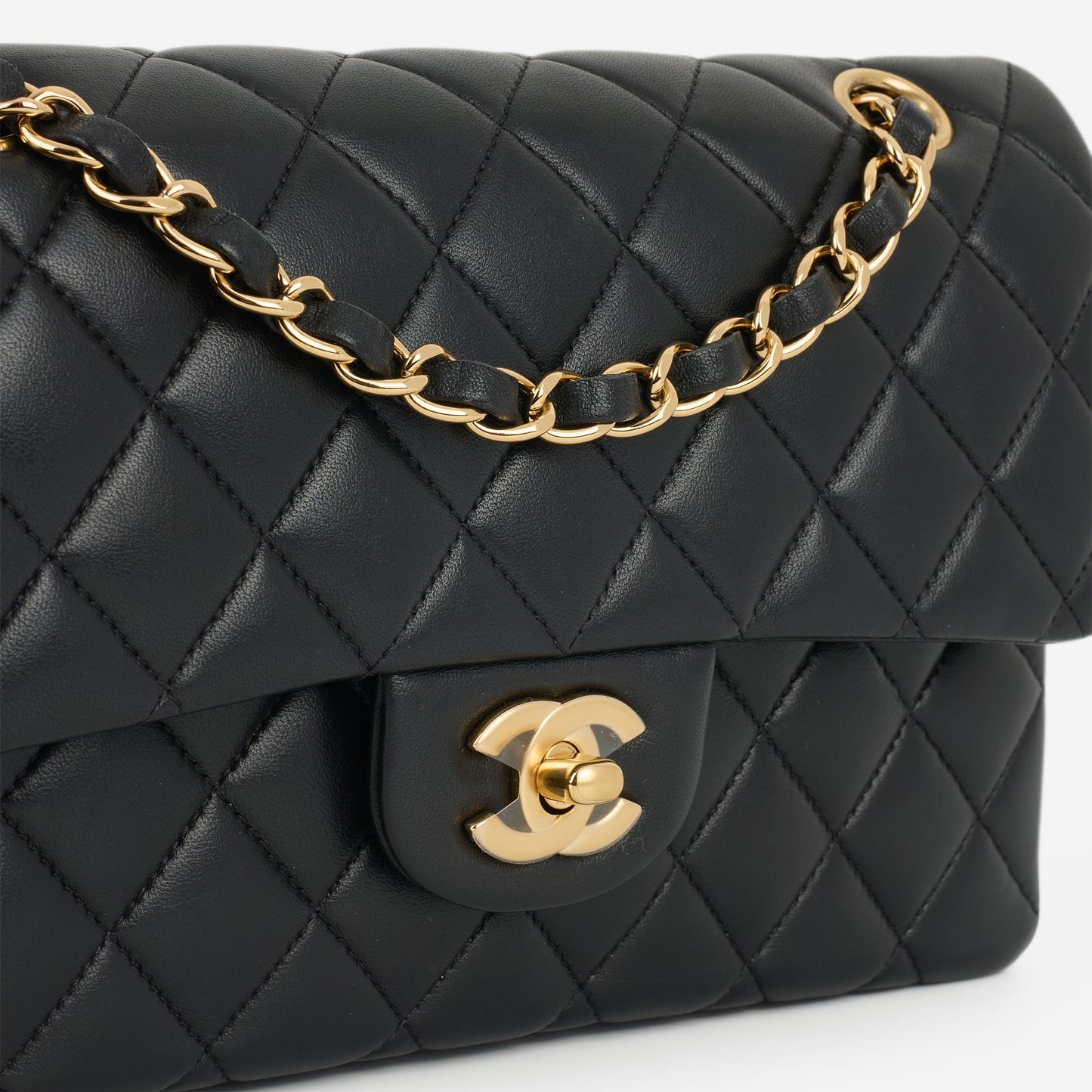 Chanel Small Classic Flap - Black Lambskin | Gold Hardware