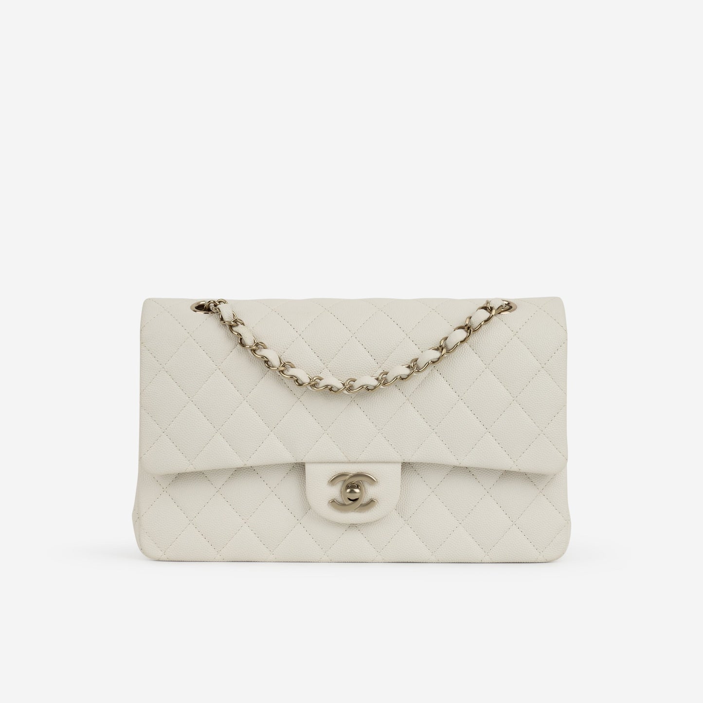 Chanel Medium Classic Flap - Off White Caviar | Champagne Gold Hardware