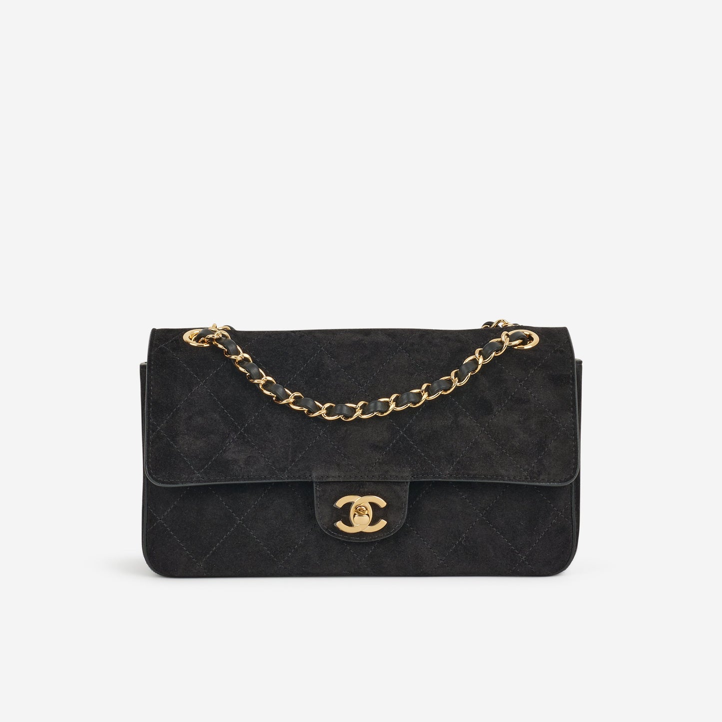 Chanel SS26 Medium Flap - Black Suede | Gold Hardware