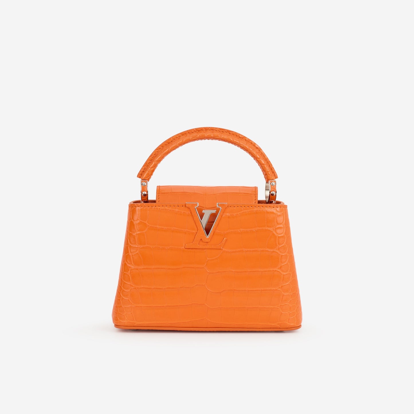 Louis Vuitton Mini Capucines - Orange Alligator Mississippiensis | Silver Hardware