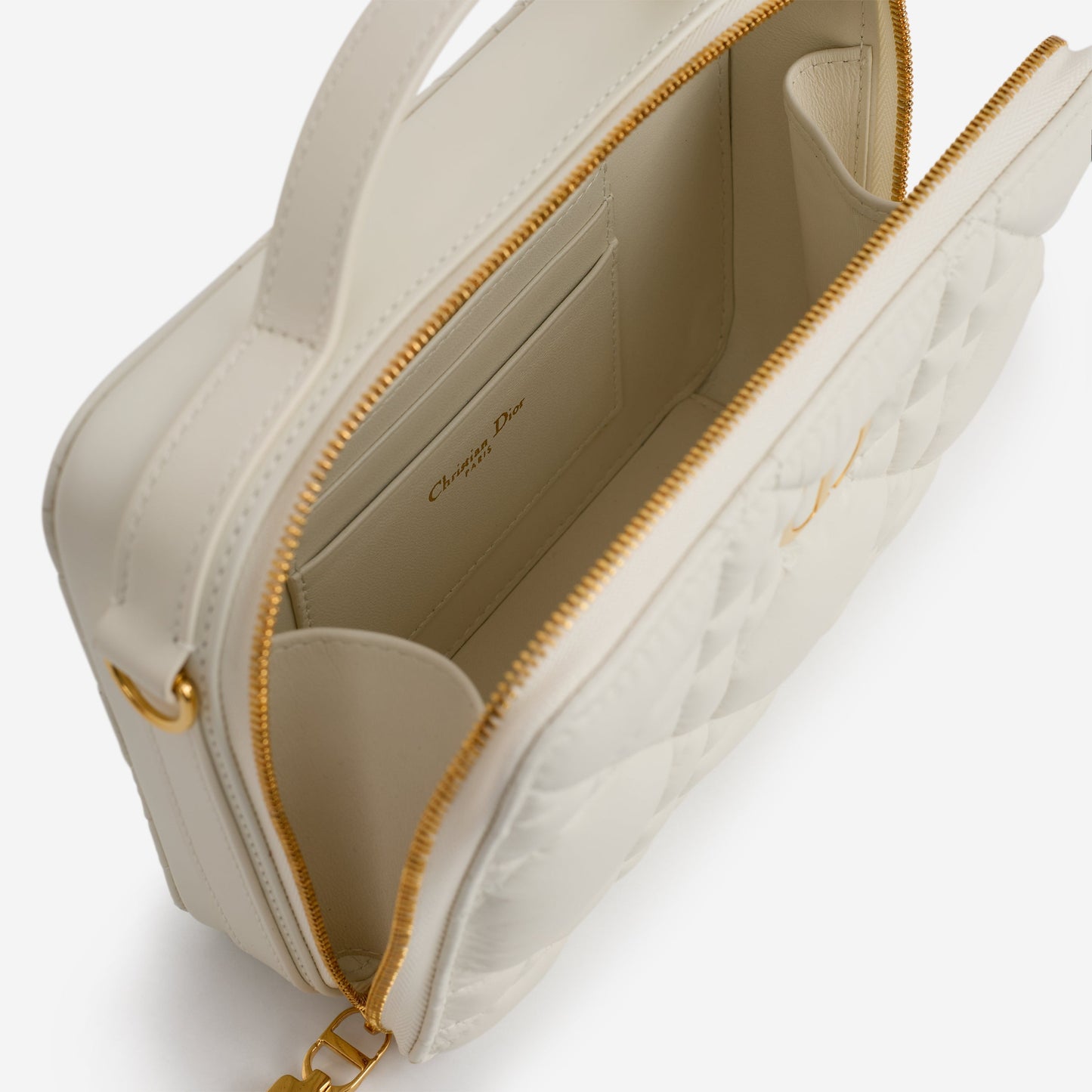 Dior Caro Box Bag - Off White Macrocannage Calfskin | Gold Hardware