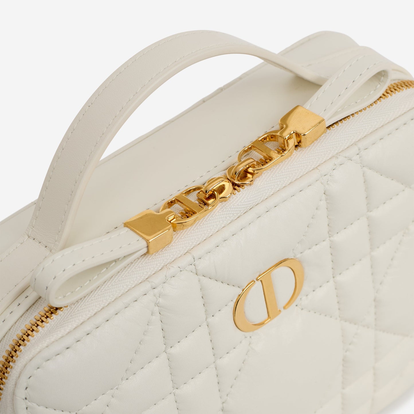 Dior Caro Box Bag - Off White Macrocannage Calfskin | Gold Hardware