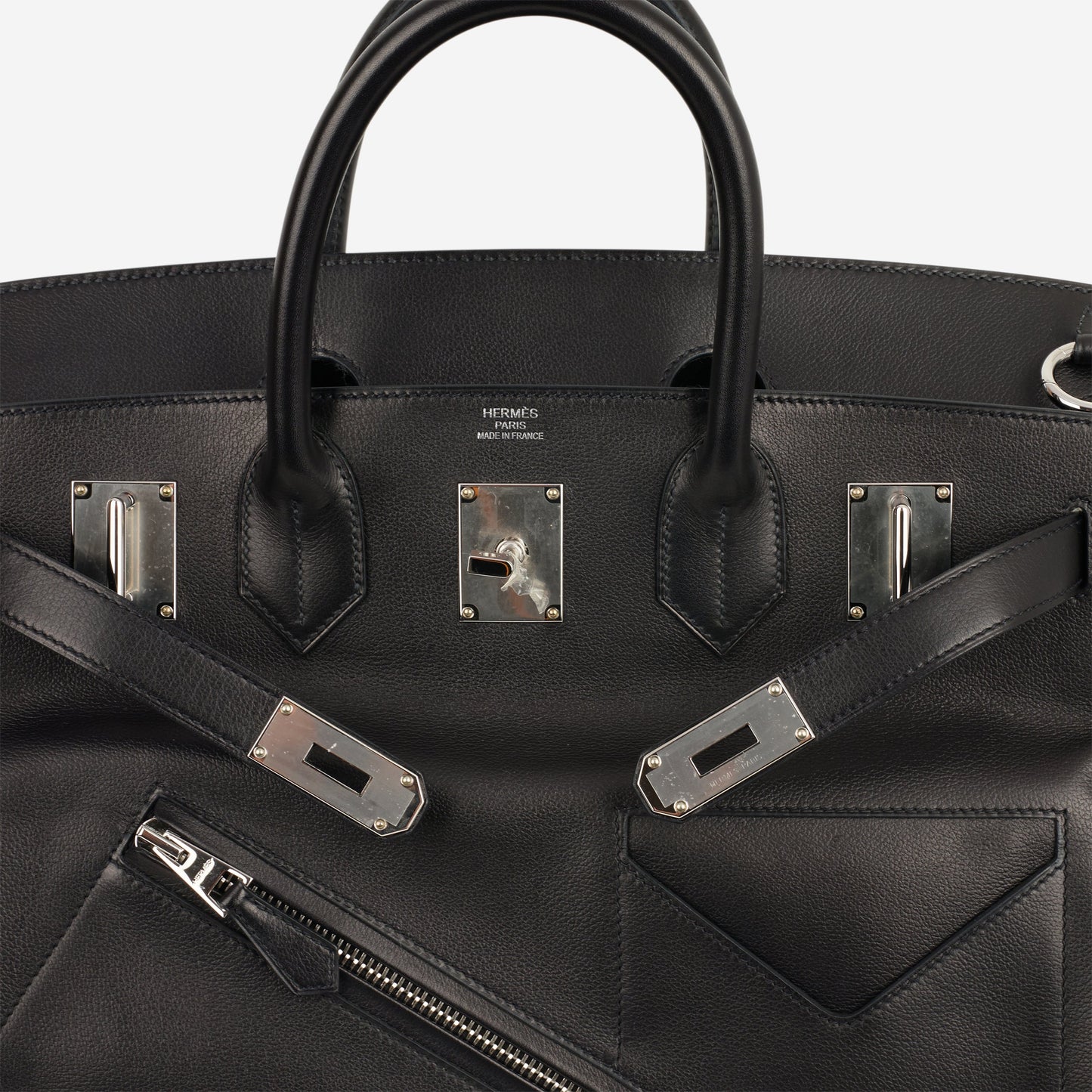 Hermès HAC 40 Rock - Black Evergrain | Palladium Hardware