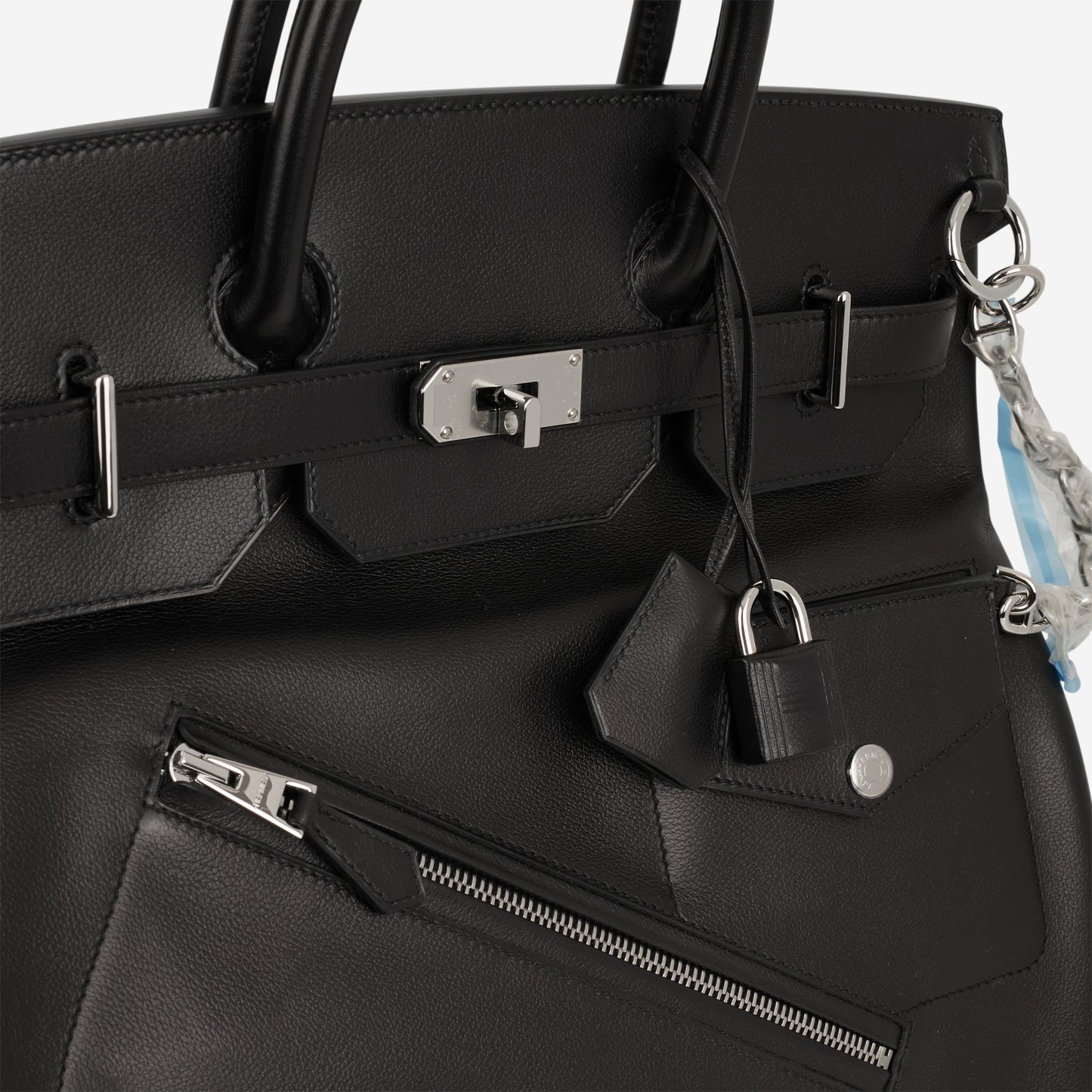 Hermès HAC 40 Rock - Black Evergrain | Palladium Hardware