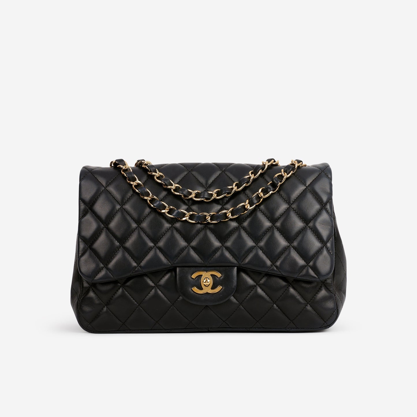 Chanel Single Flap Jumbo - Black Lambskin | Gold Hardware